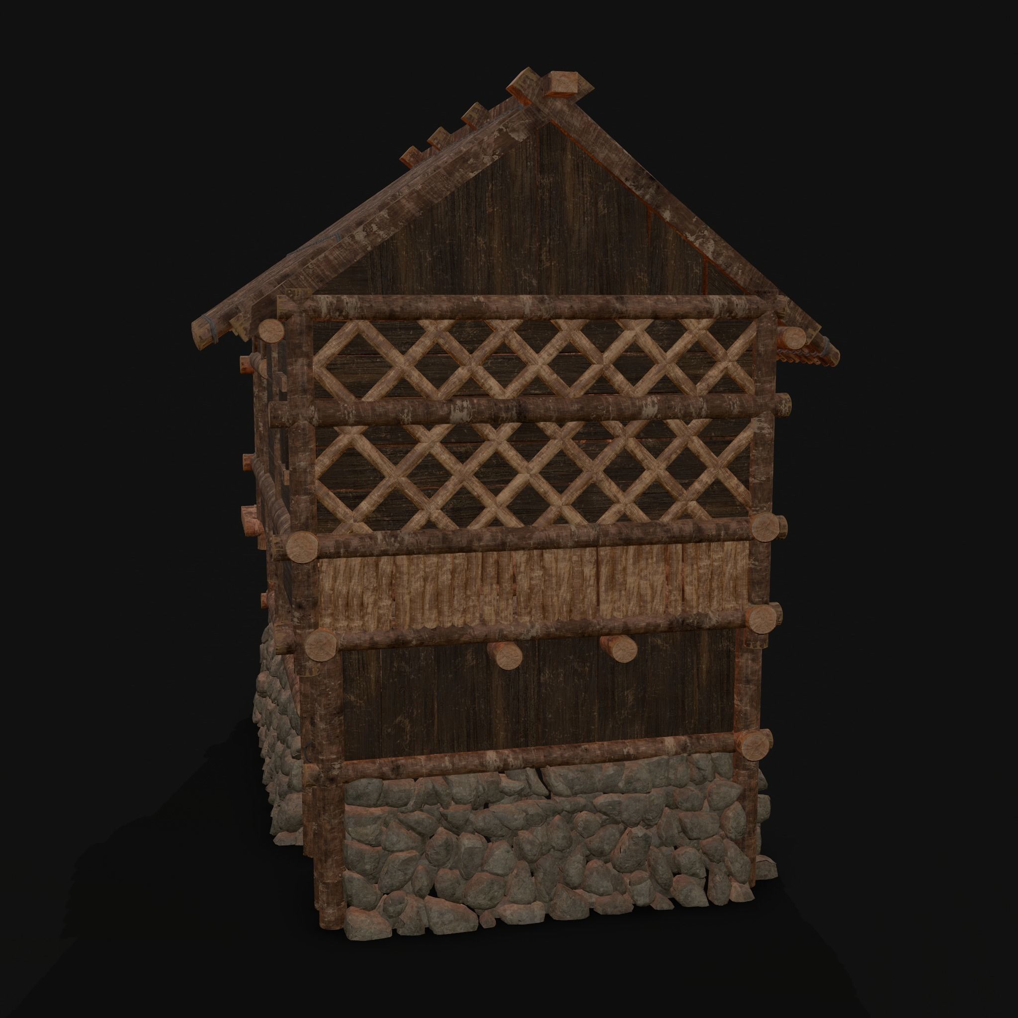 Medieval Cabin H Low-poly 3D model_10