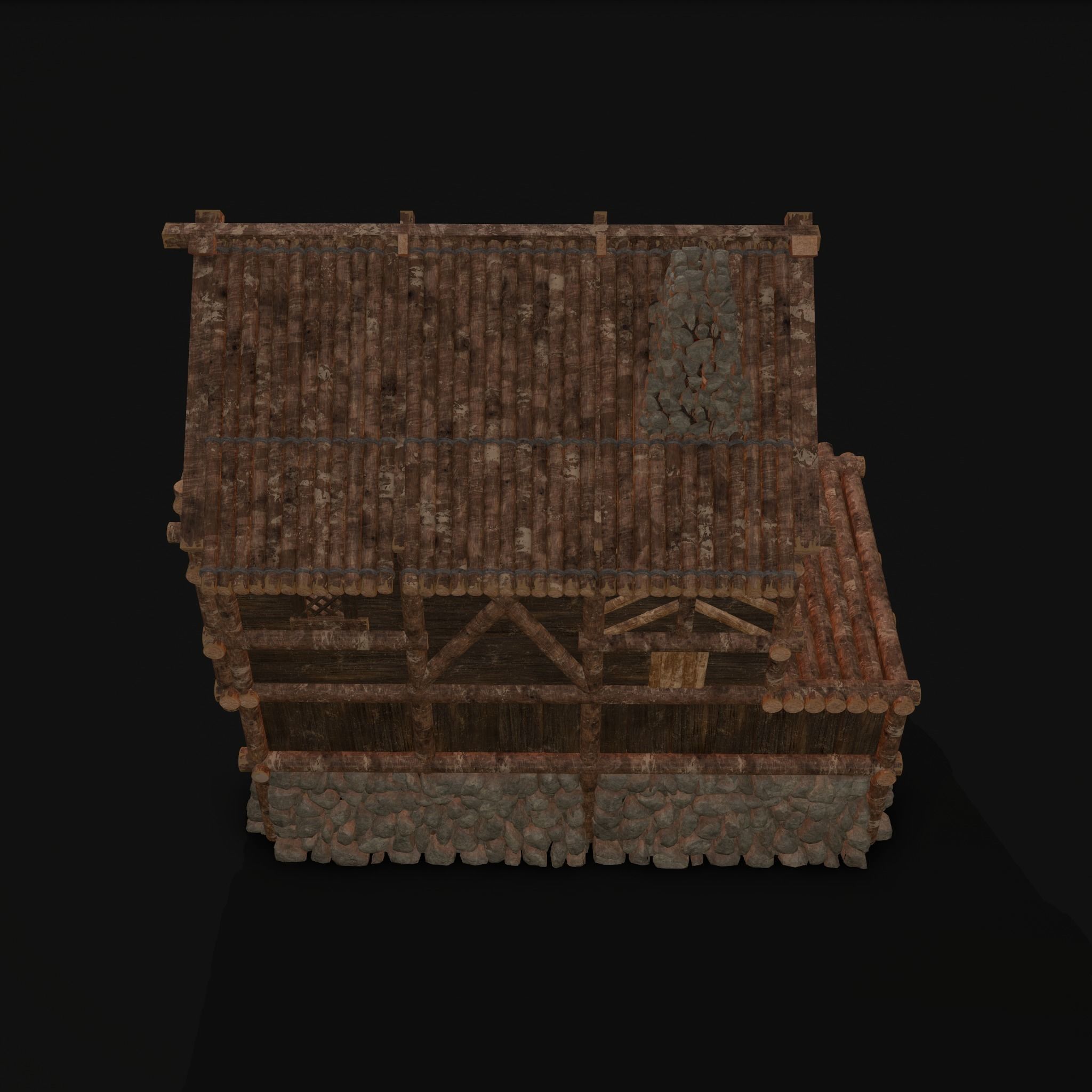 Medieval Cabin H Low-poly 3D model_15
