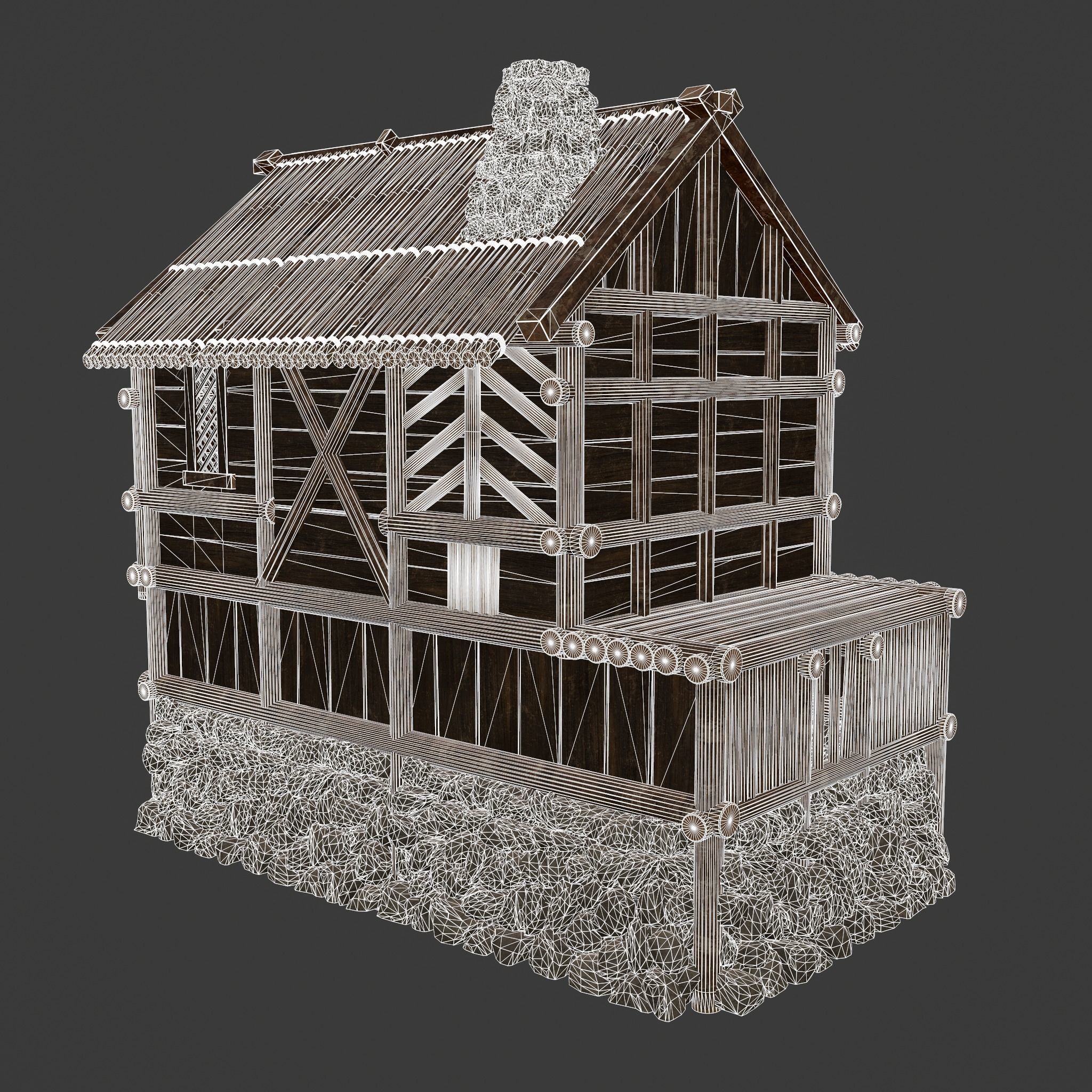 Medieval Cabin H Low-poly 3D model_39
