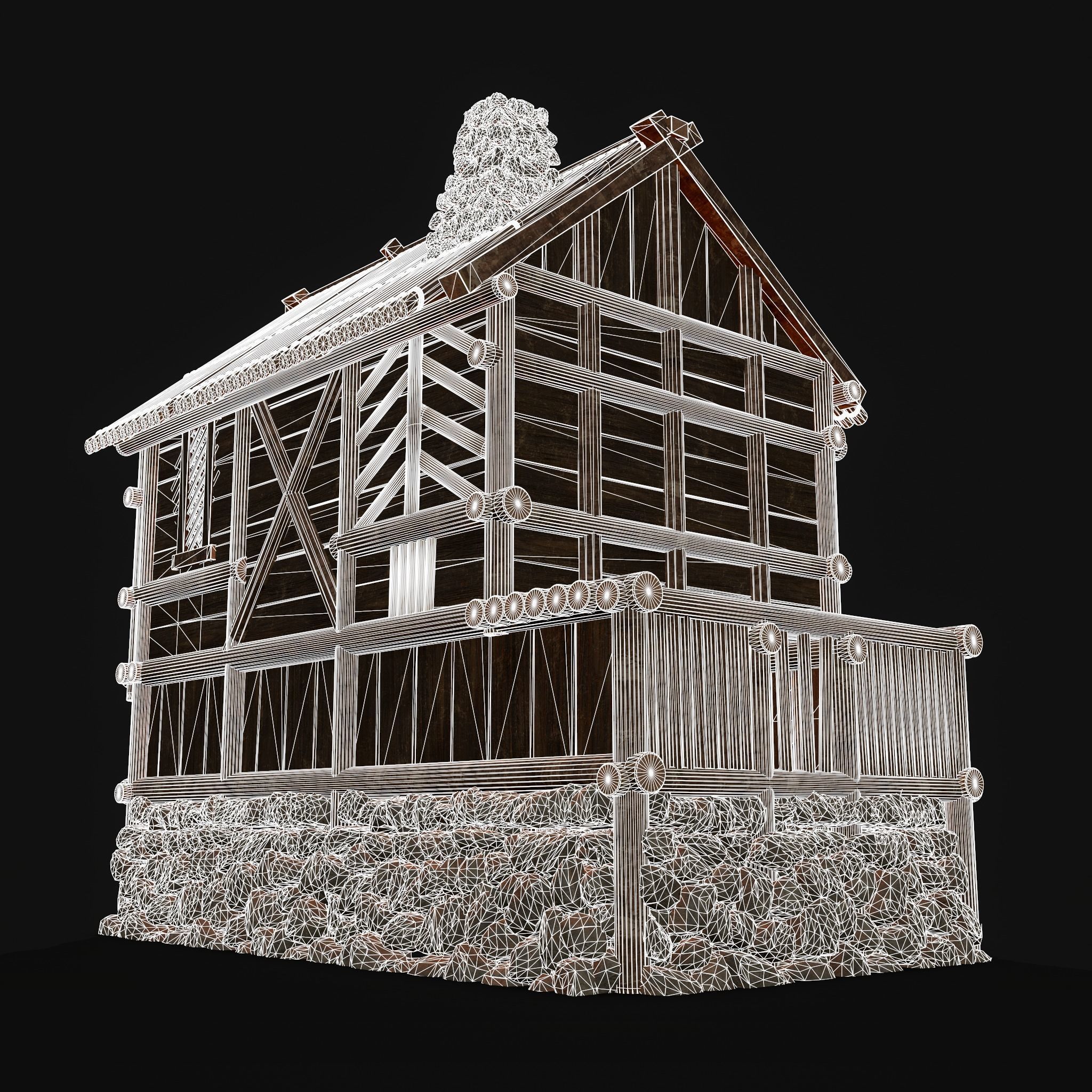 Medieval Cabin H Low-poly 3D model_34