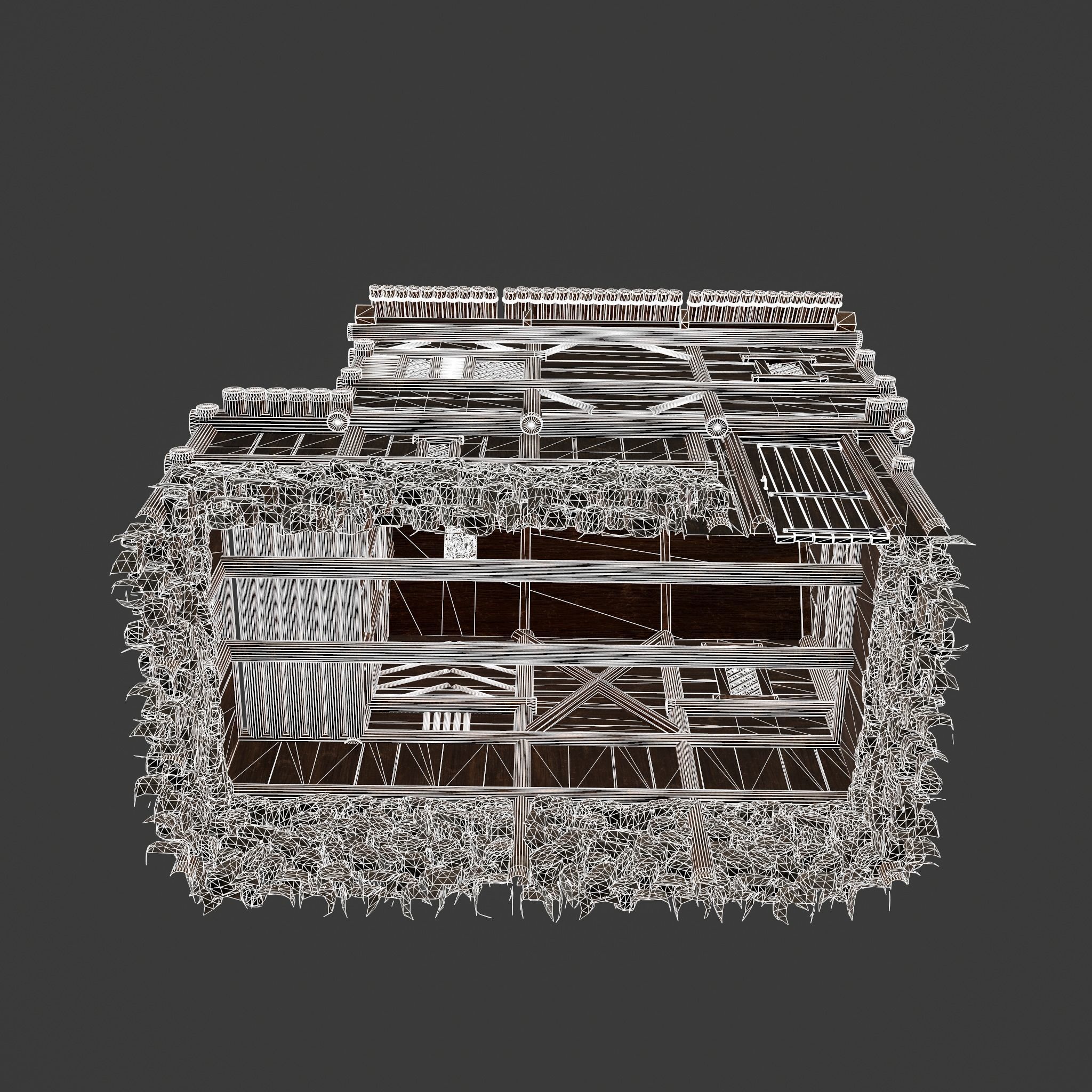 Medieval Cabin H Low-poly 3D model_56