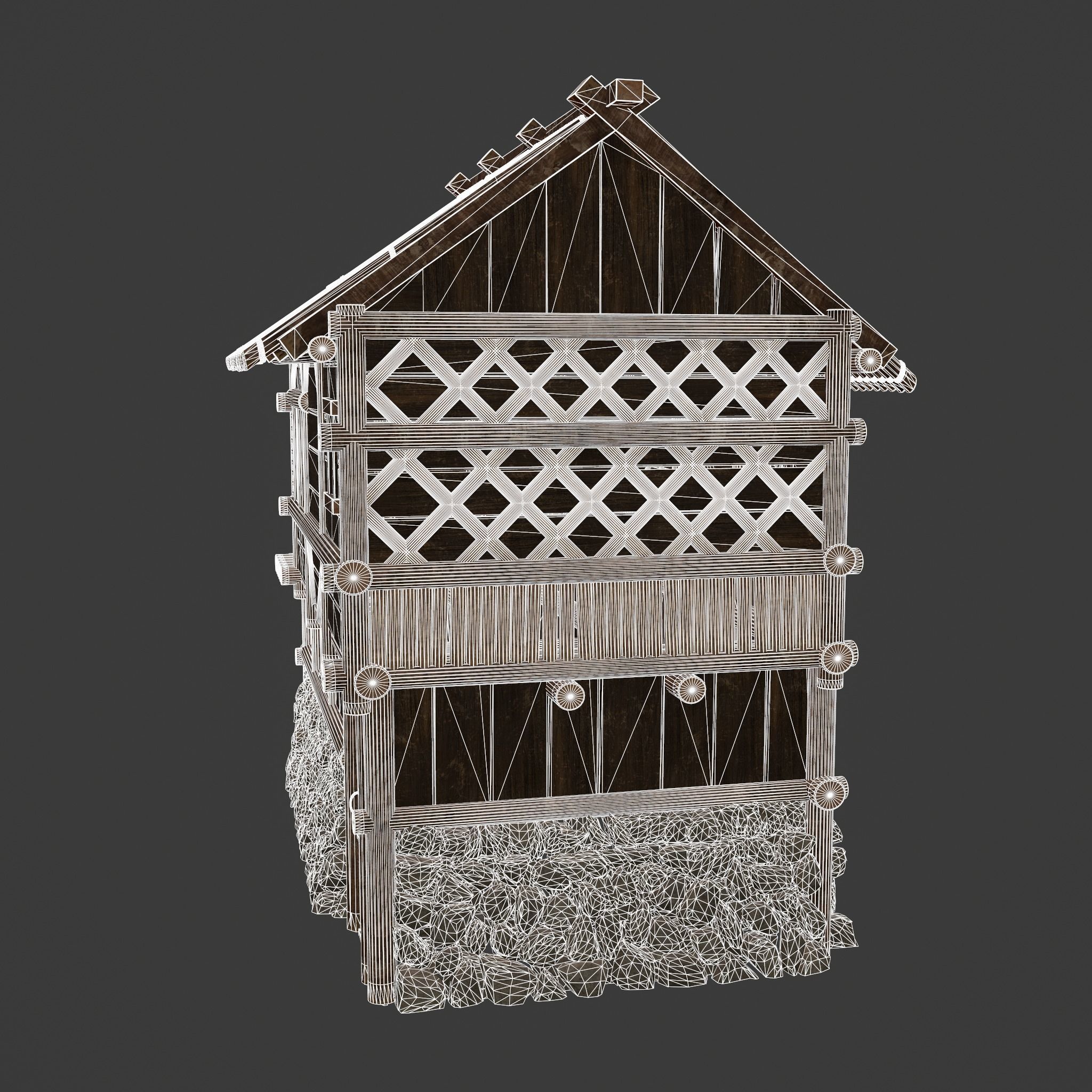 Medieval Cabin H Low-poly 3D model_43