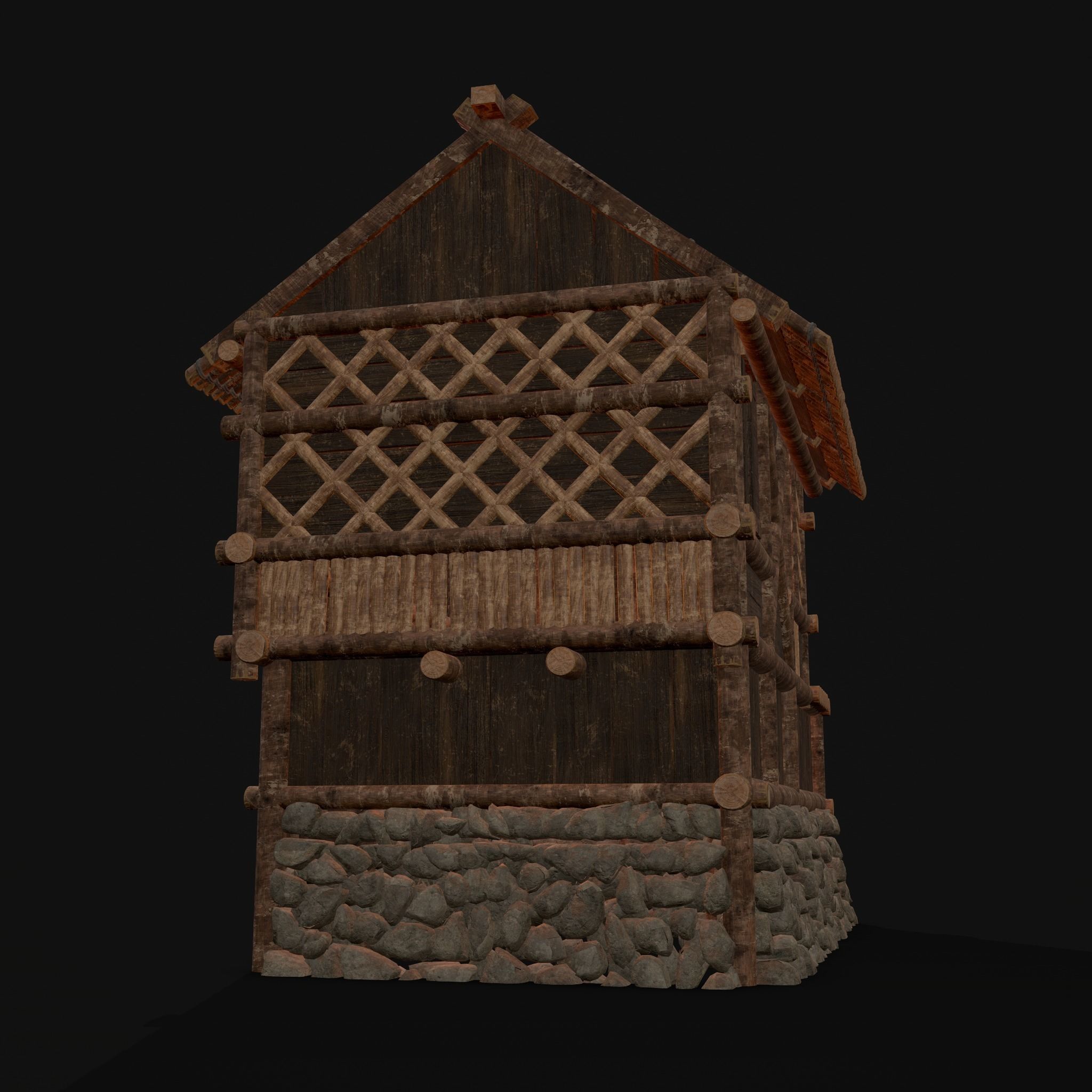 Medieval Cabin H Low-poly 3D model_21