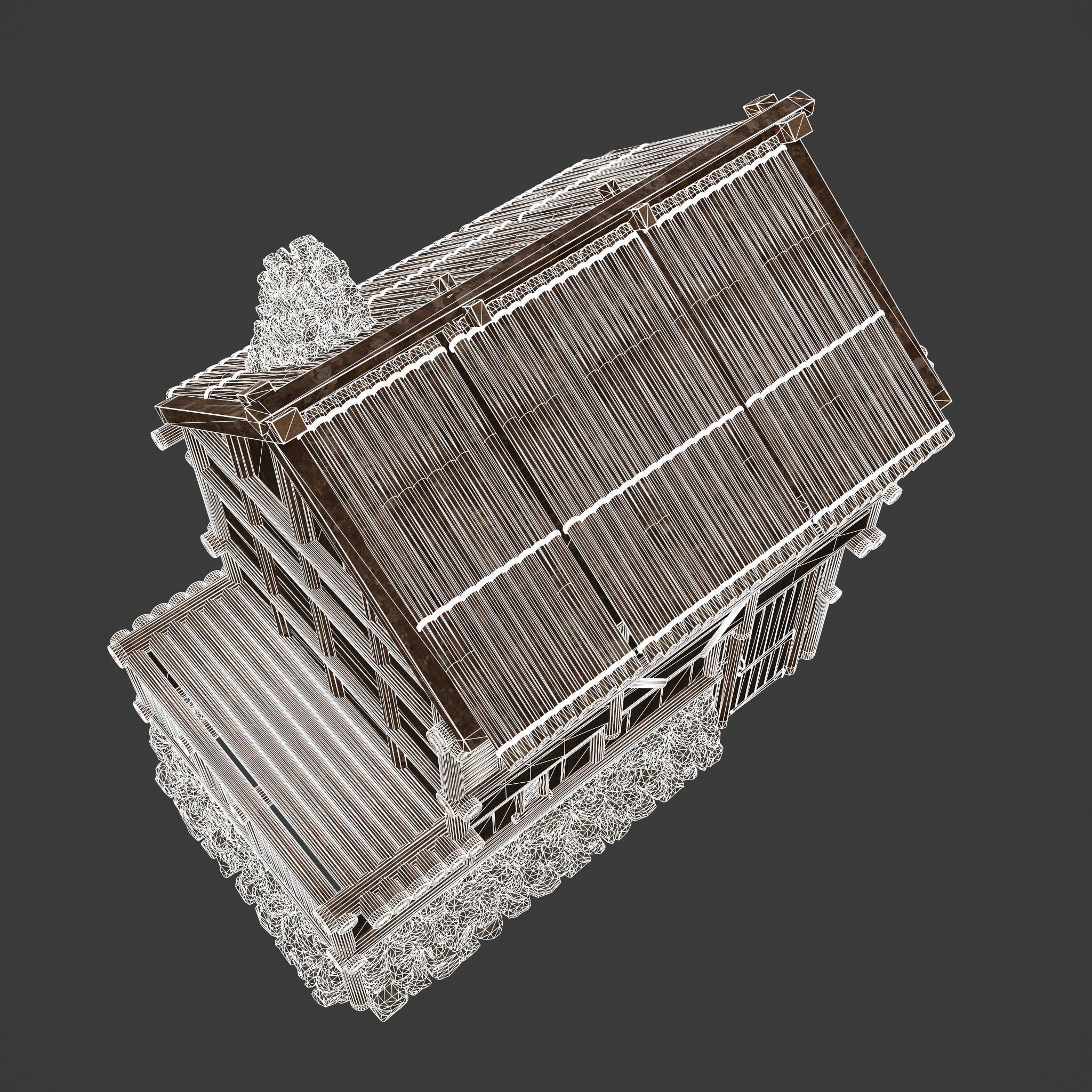 Medieval Cabin H Low-poly 3D model_45