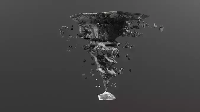 ANIMATED  TORNADO Low-poly 3D model