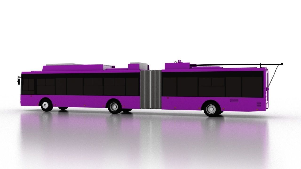 Trolleybus Bogdan T90117 Low Low-poly 3D model_3