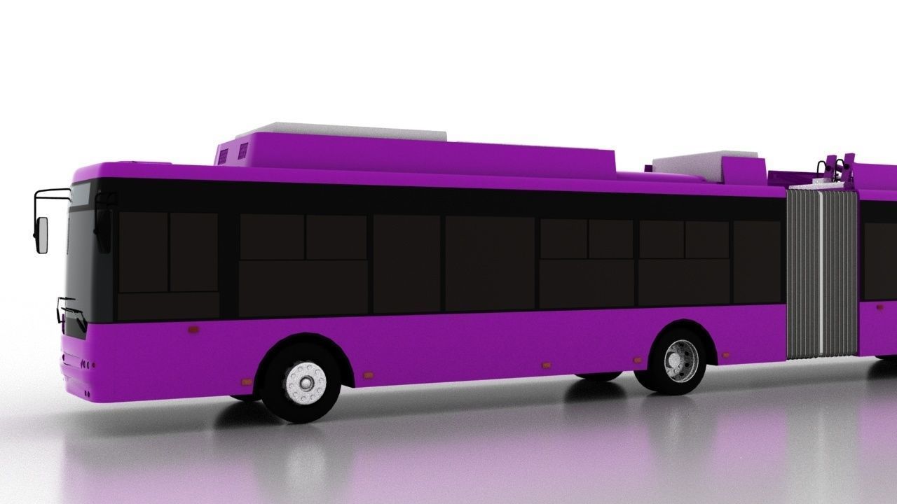 Trolleybus Bogdan T90117 Low Low-poly 3D model_2