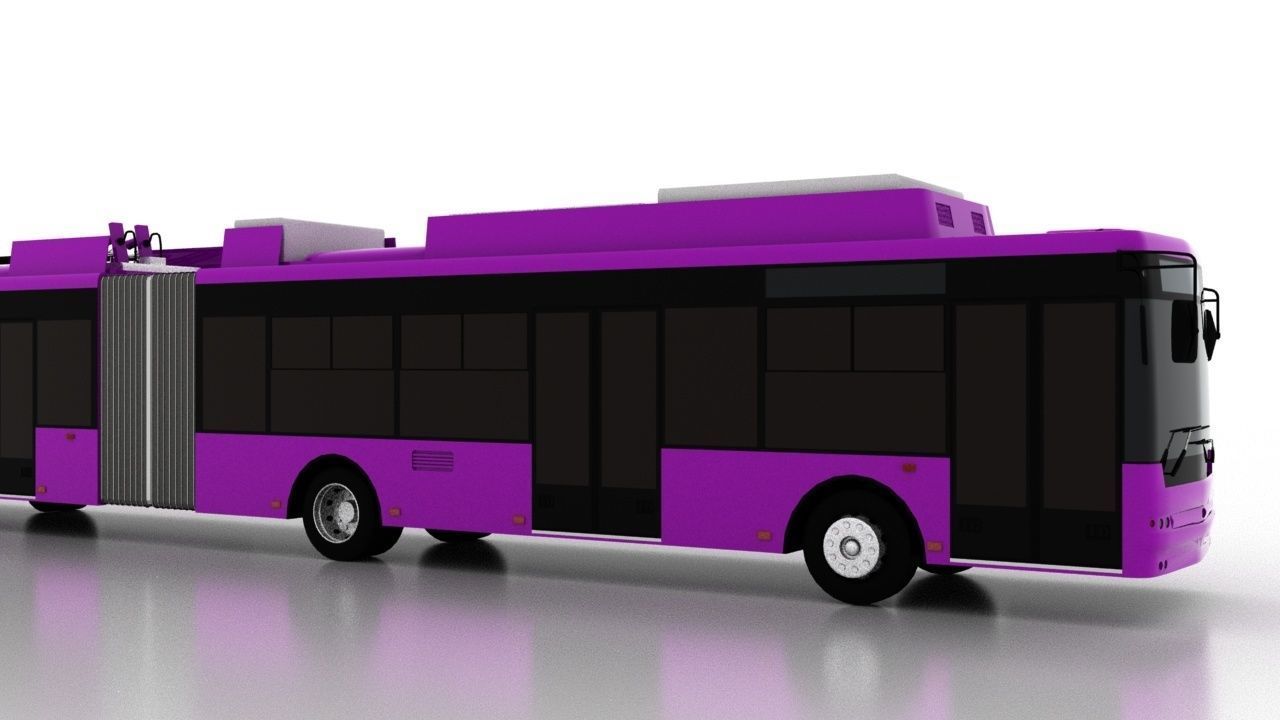 Trolleybus Bogdan T90117 Low Low-poly 3D model_7