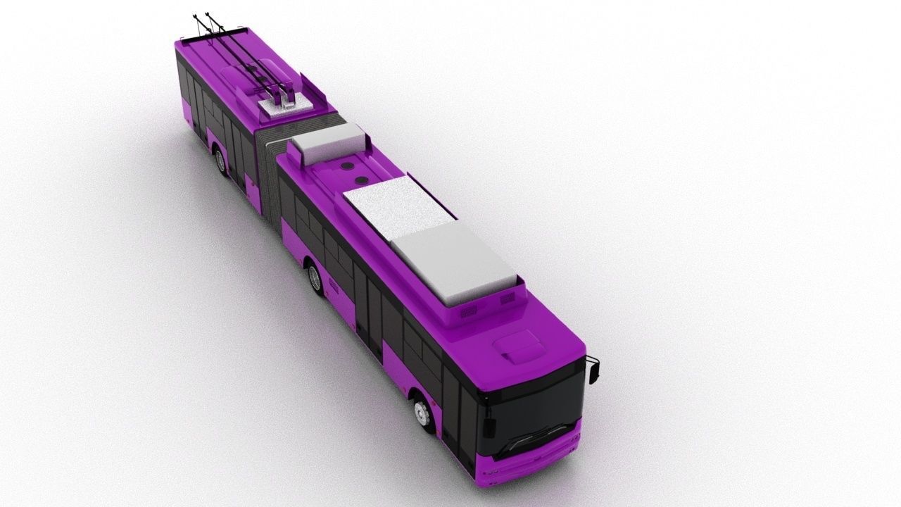 Trolleybus Bogdan T90117 Low Low-poly 3D model_8