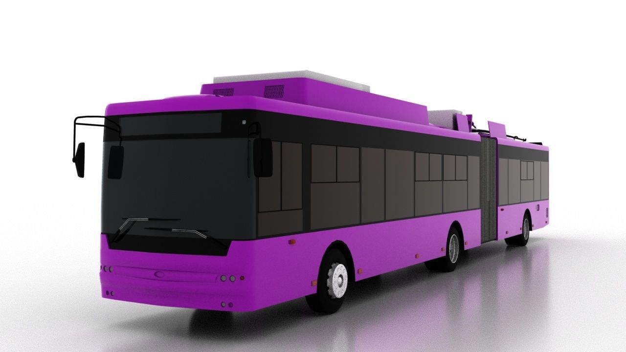 Trolleybus Bogdan T90117 Low Low-poly 3D model_1