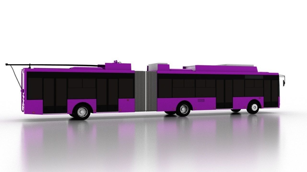 Trolleybus Bogdan T90117 Low Low-poly 3D model_6