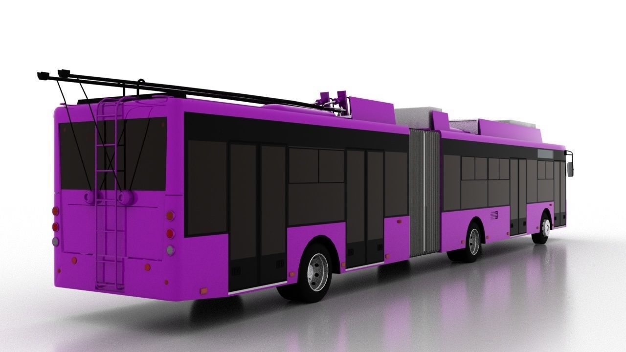 Trolleybus Bogdan T90117 Low Low-poly 3D model_5