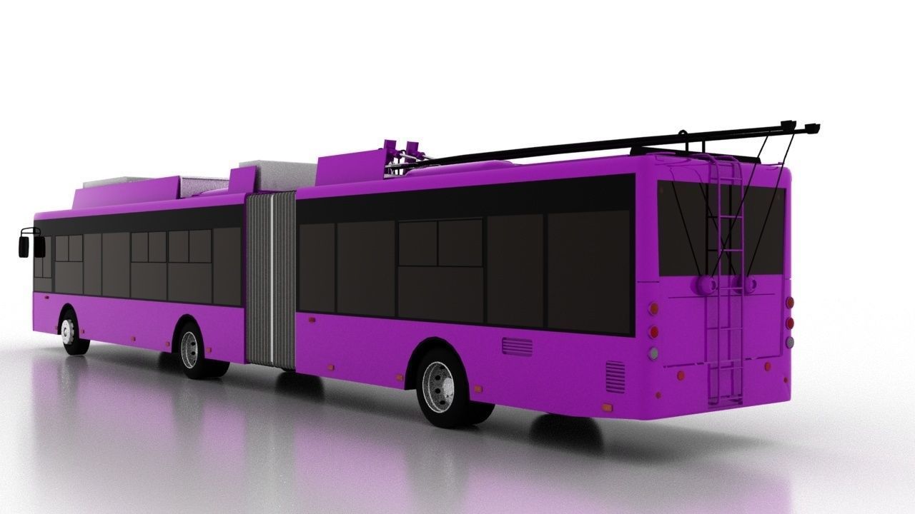 Trolleybus Bogdan T90117 Low Low-poly 3D model_4
