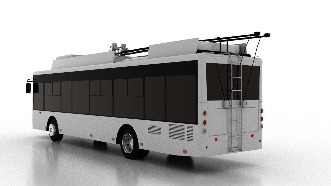 Trolleybus Bogdan T70117 Low Low-poly 3D model_4