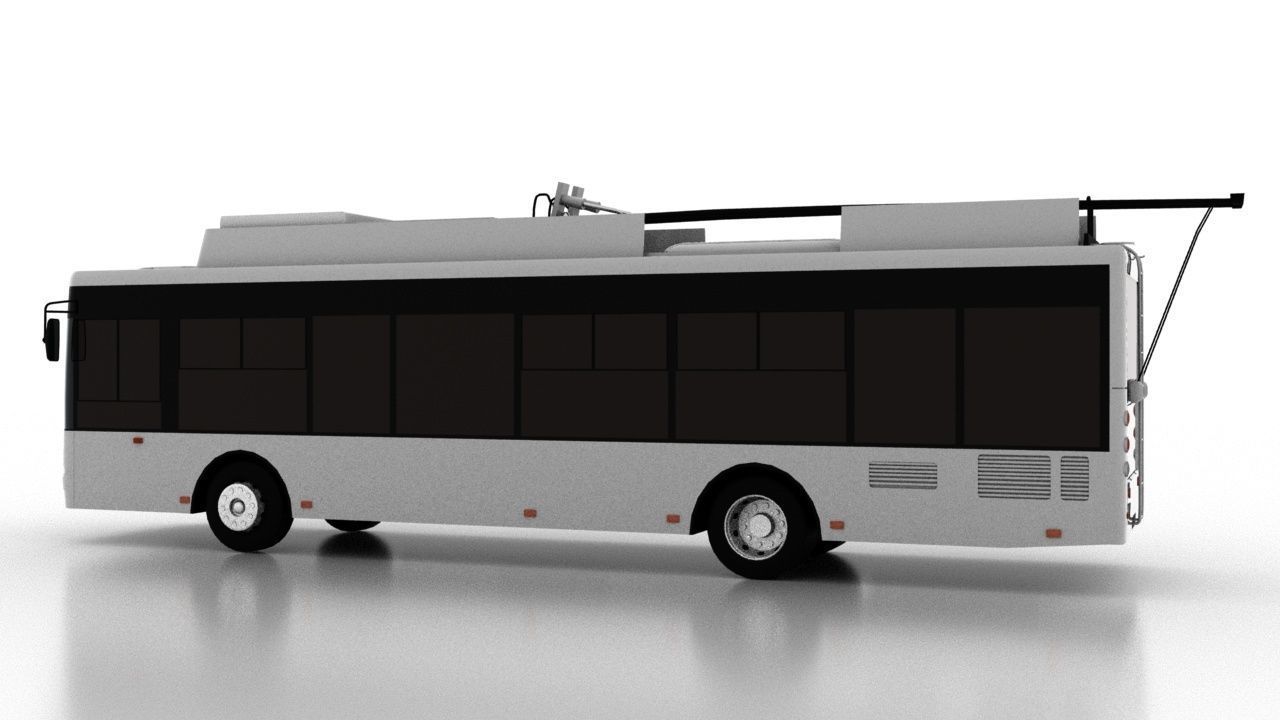 Trolleybus Bogdan T70117 Low Low-poly 3D model_3