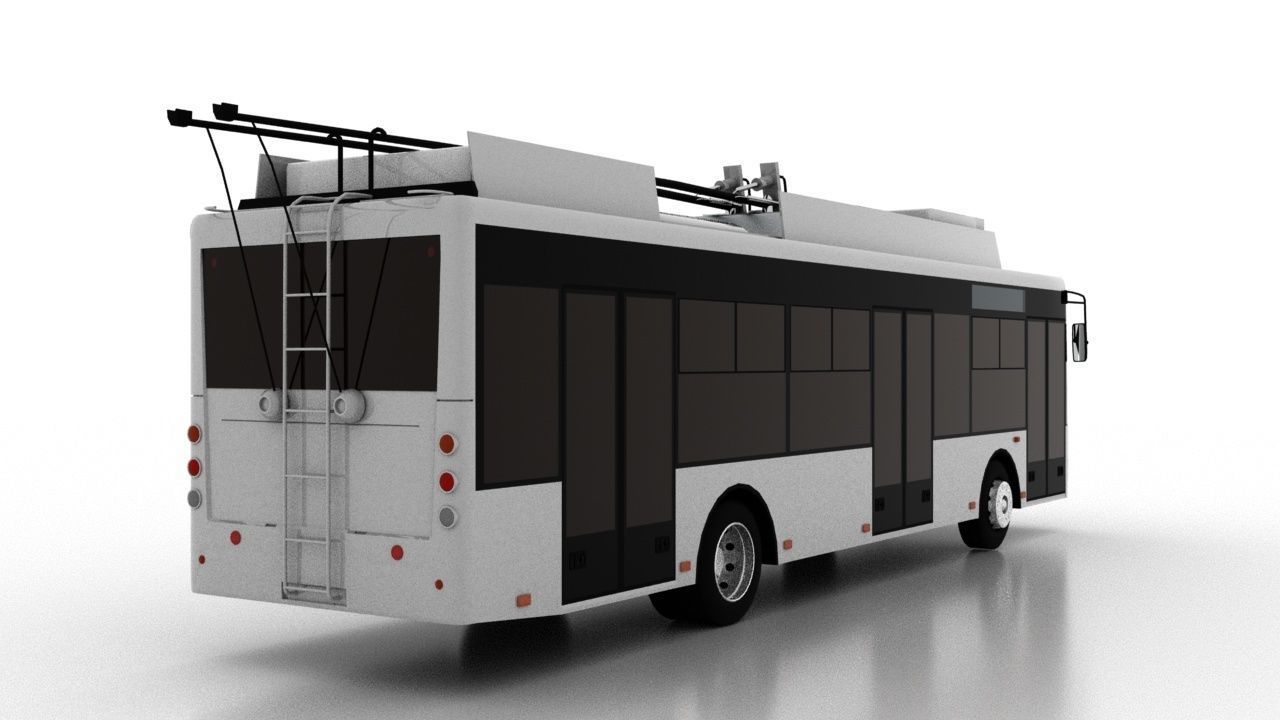 Trolleybus Bogdan T70117 Low Low-poly 3D model_5