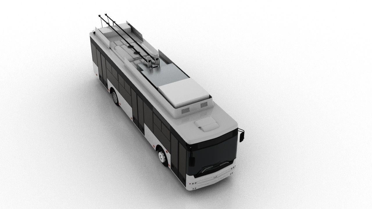 Trolleybus Bogdan T70117 Low Low-poly 3D model_8