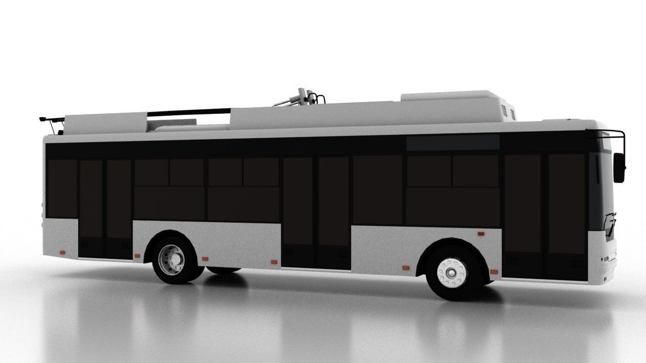 Trolleybus Bogdan T70117 Low Low-poly 3D model_7