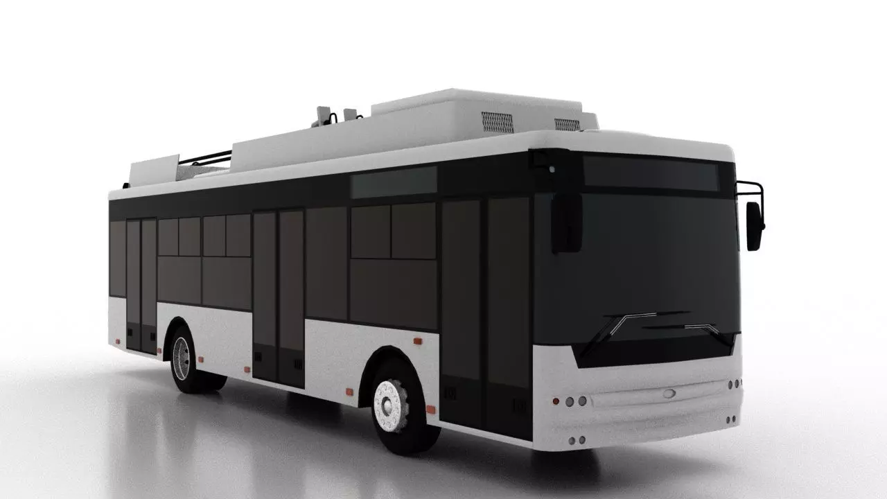 Trolleybus Bogdan T70117 Low Low-poly 3D model_0
