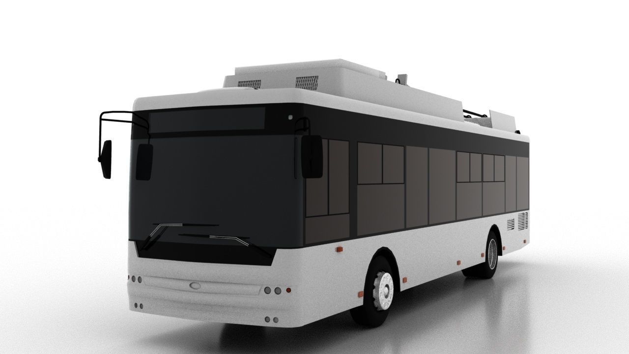 Trolleybus Bogdan T70117 Low Low-poly 3D model_1