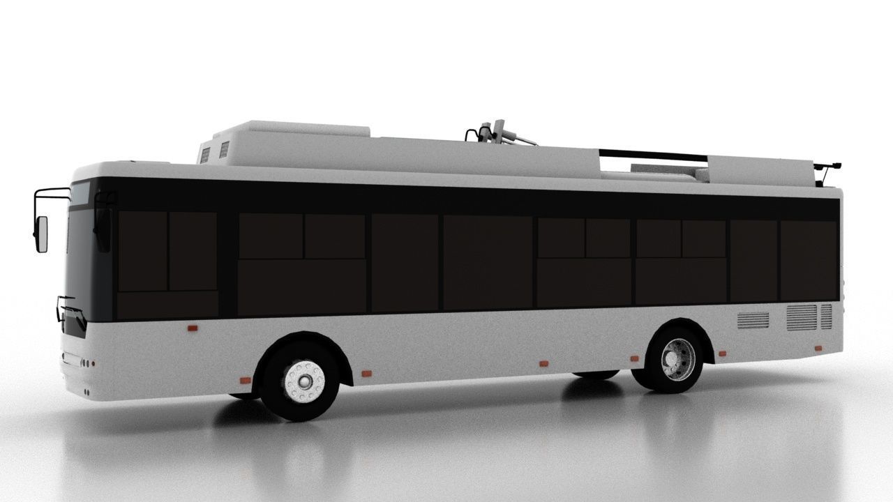 Trolleybus Bogdan T70117 Low Low-poly 3D model_2