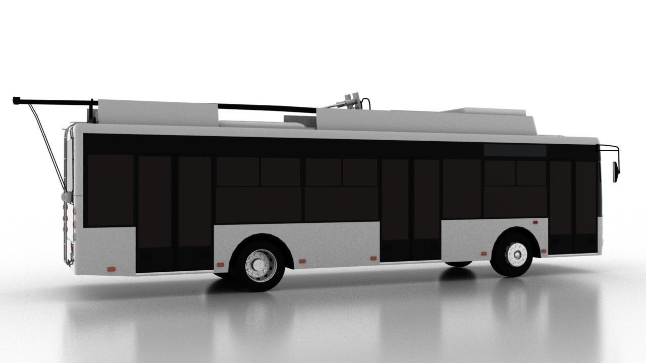 Trolleybus Bogdan T70117 Low Low-poly 3D model_6