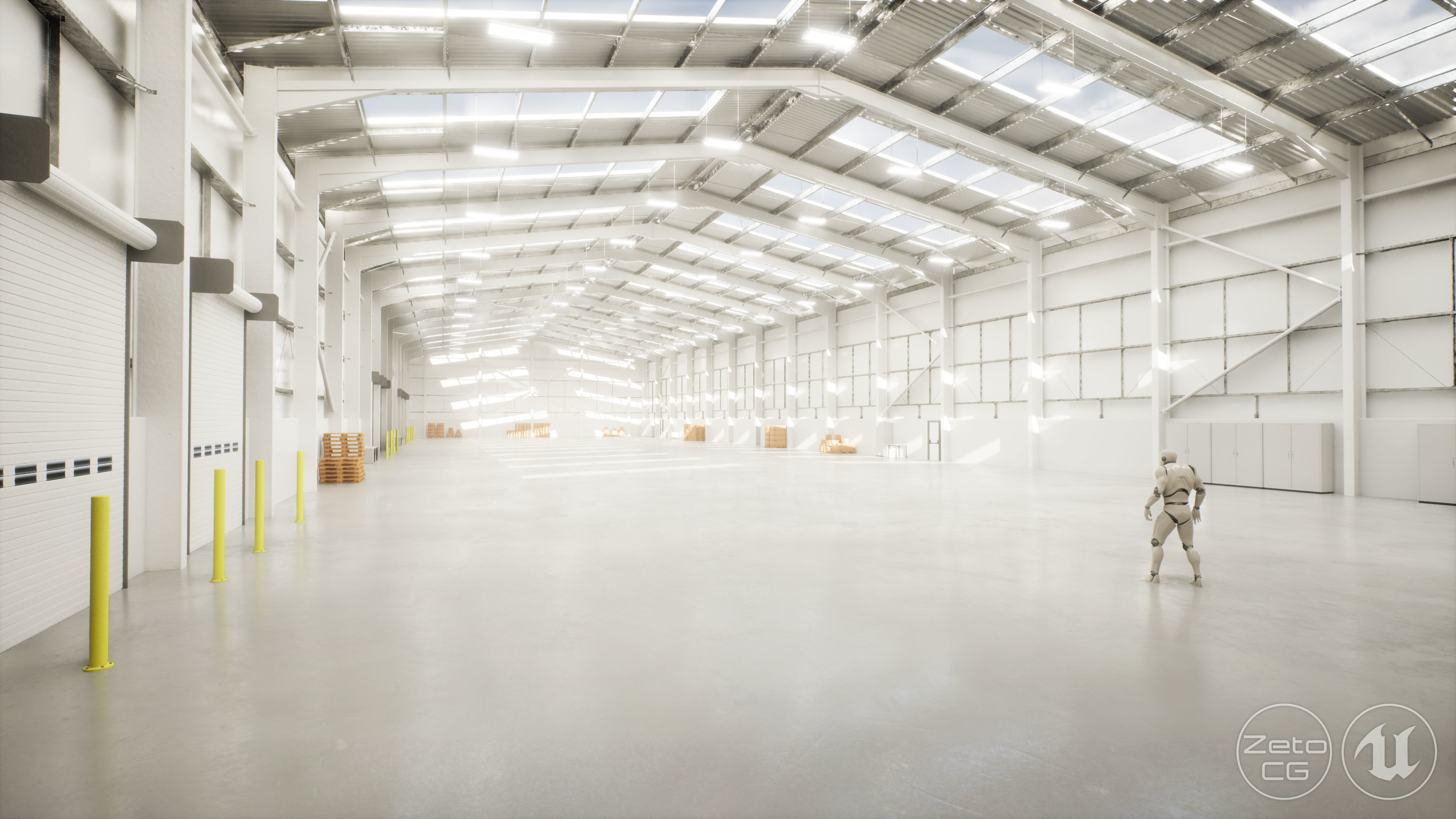 Industrial Warehouse Interior 11b - Textured - UE5 - Blender Low-poly 3D model_14