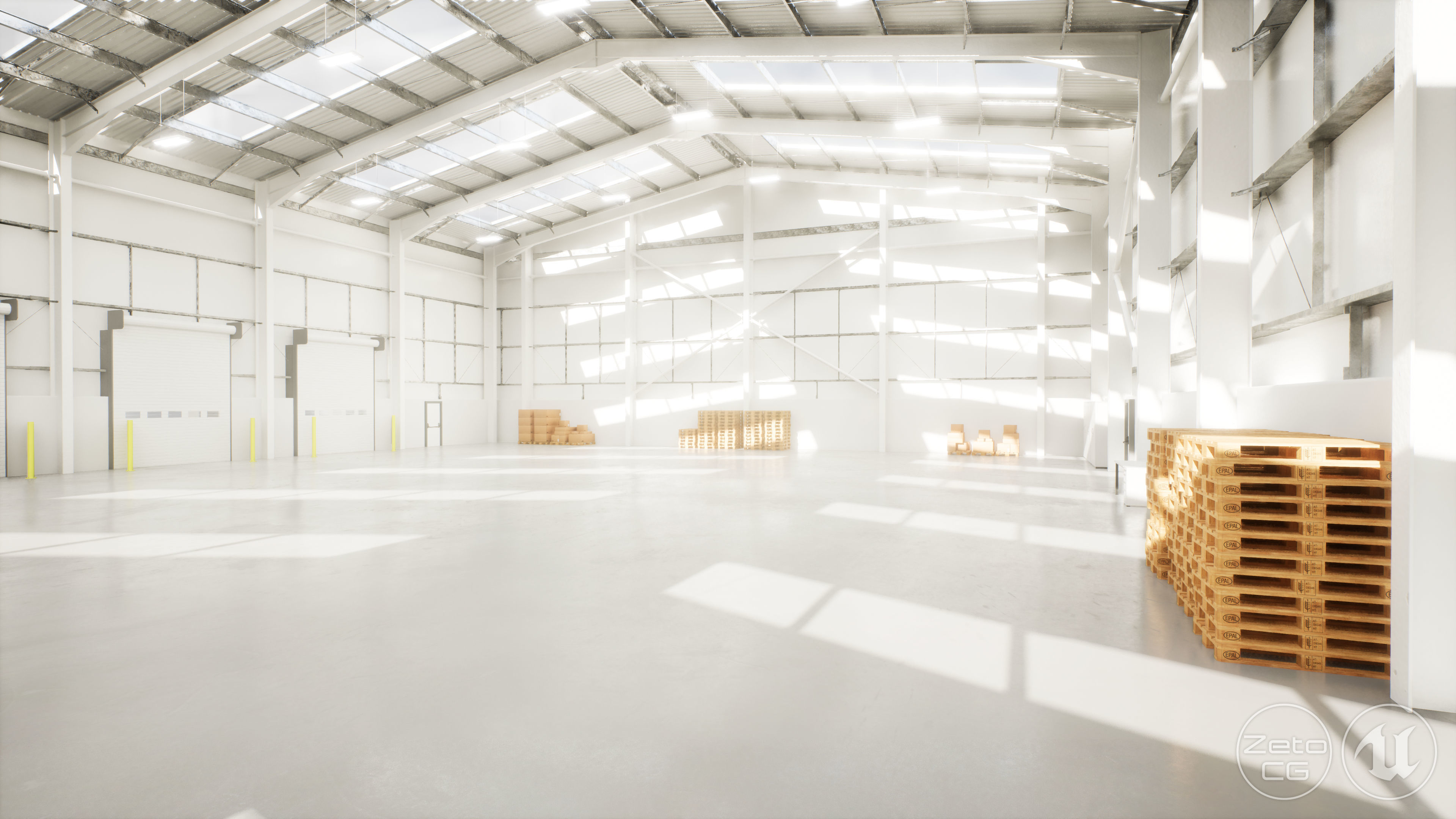 Industrial Warehouse Interior 11b - Textured - UE5 - Blender Low-poly 3D model_10