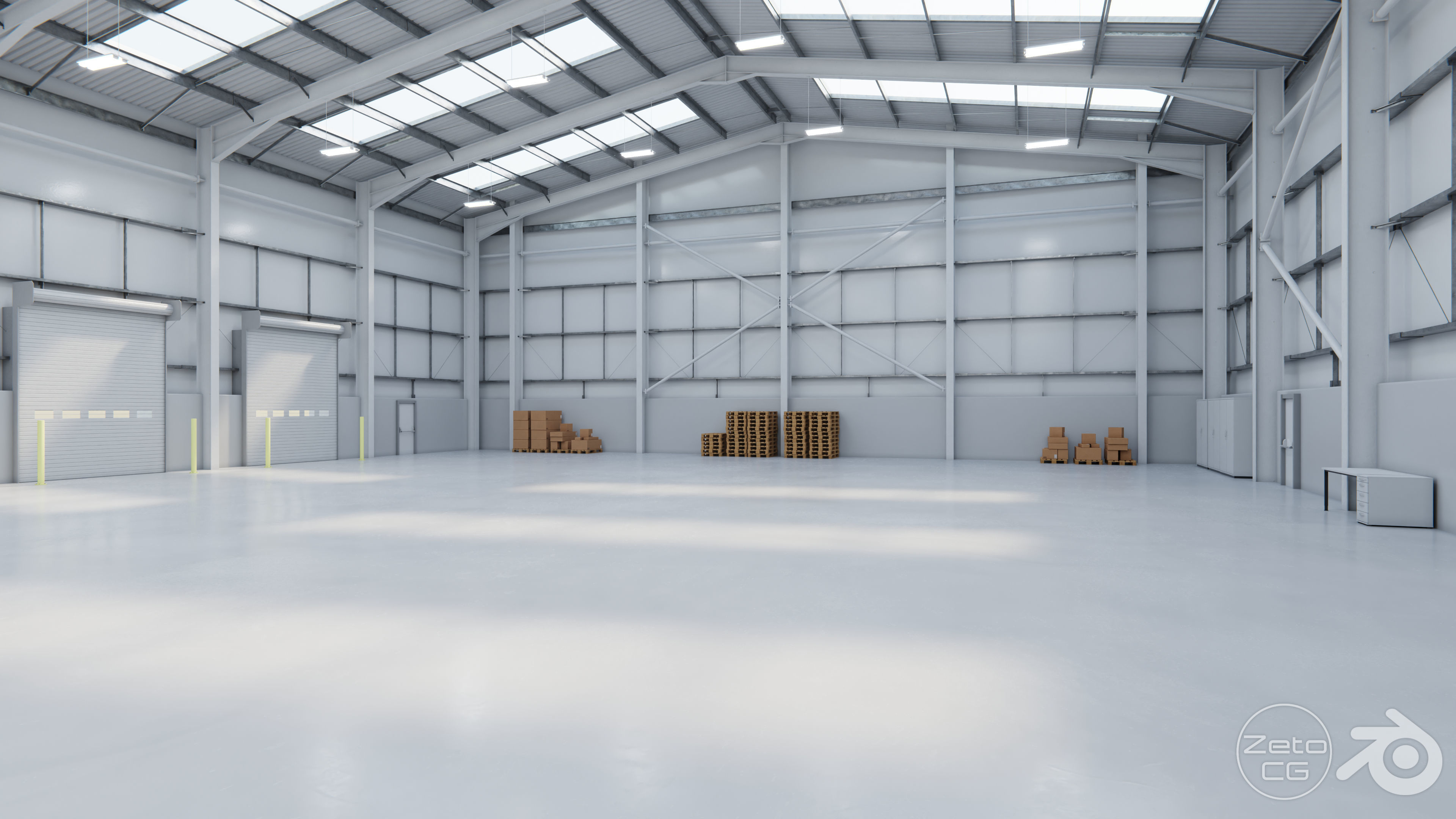 Industrial Warehouse Interior 11b - Textured - UE5 - Blender Low-poly 3D model_3