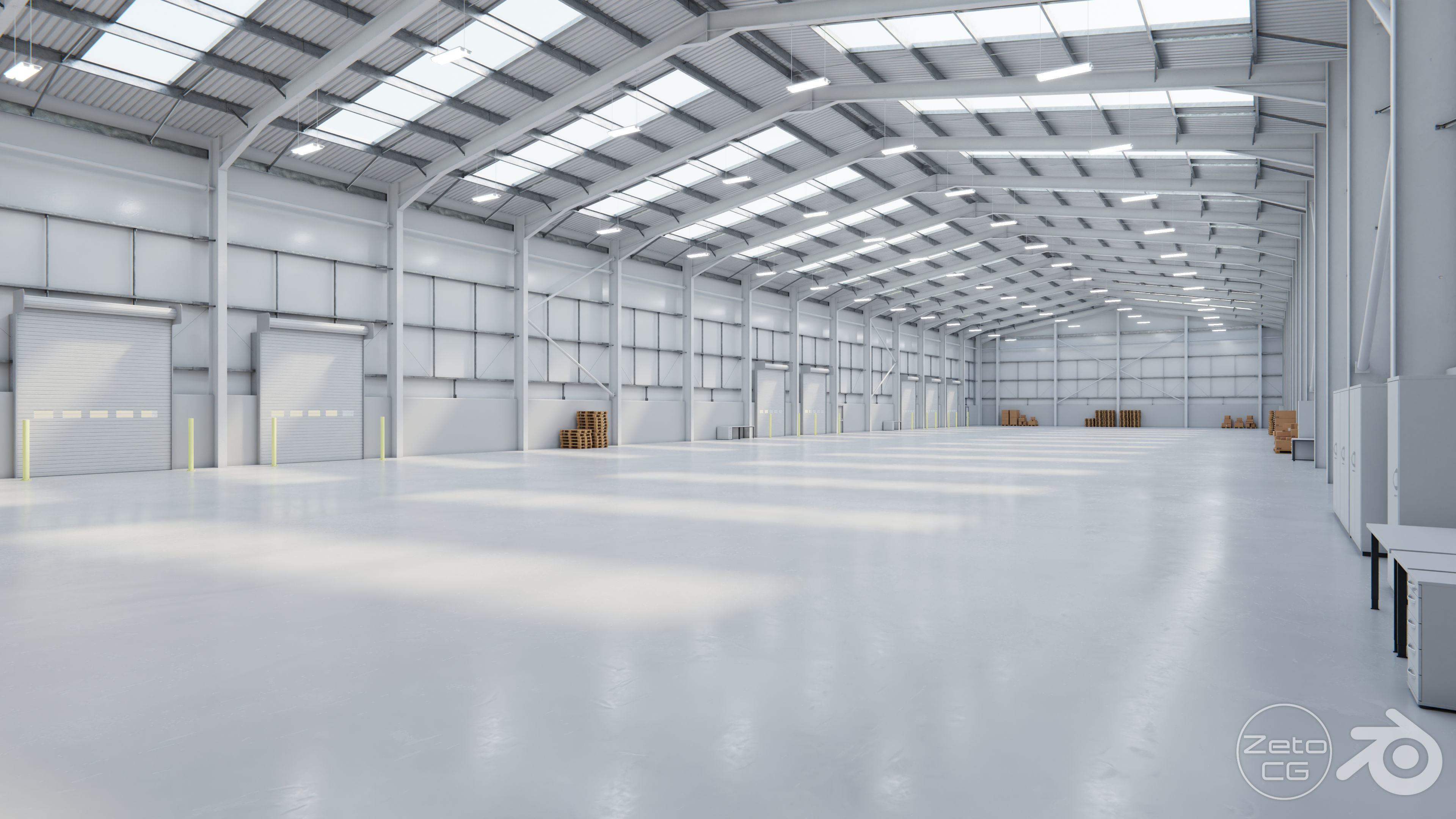 Industrial Warehouse Interior 11b - Textured - UE5 - Blender Low-poly 3D model_2