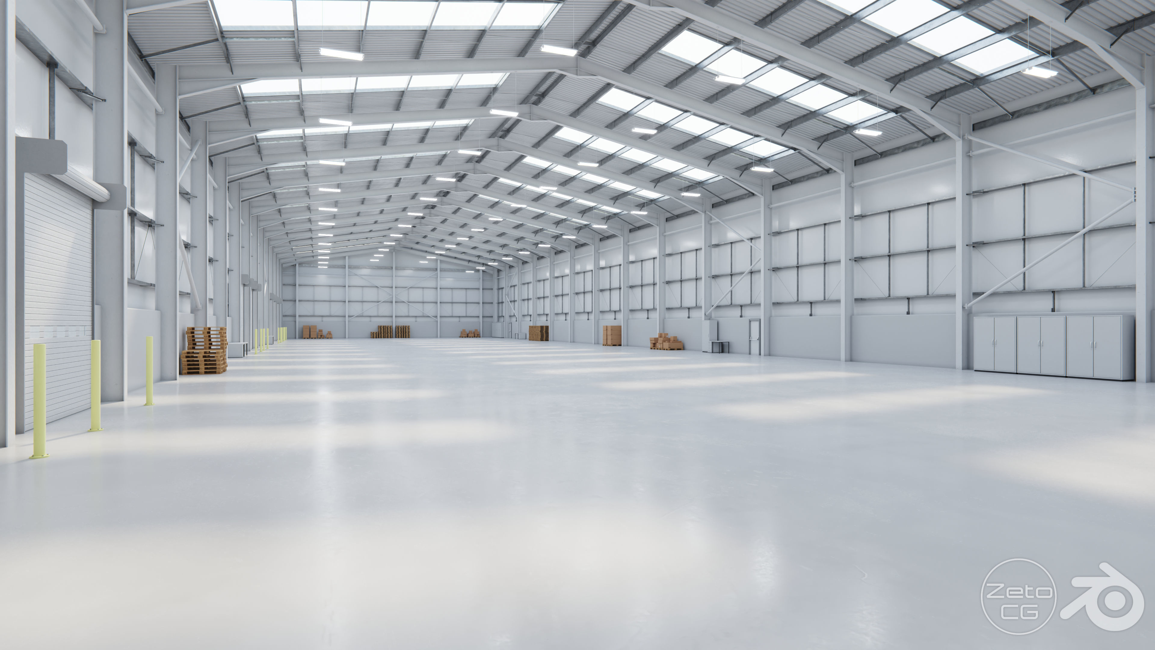 Industrial Warehouse Interior 11b - Textured - UE5 - Blender Low-poly 3D model_8
