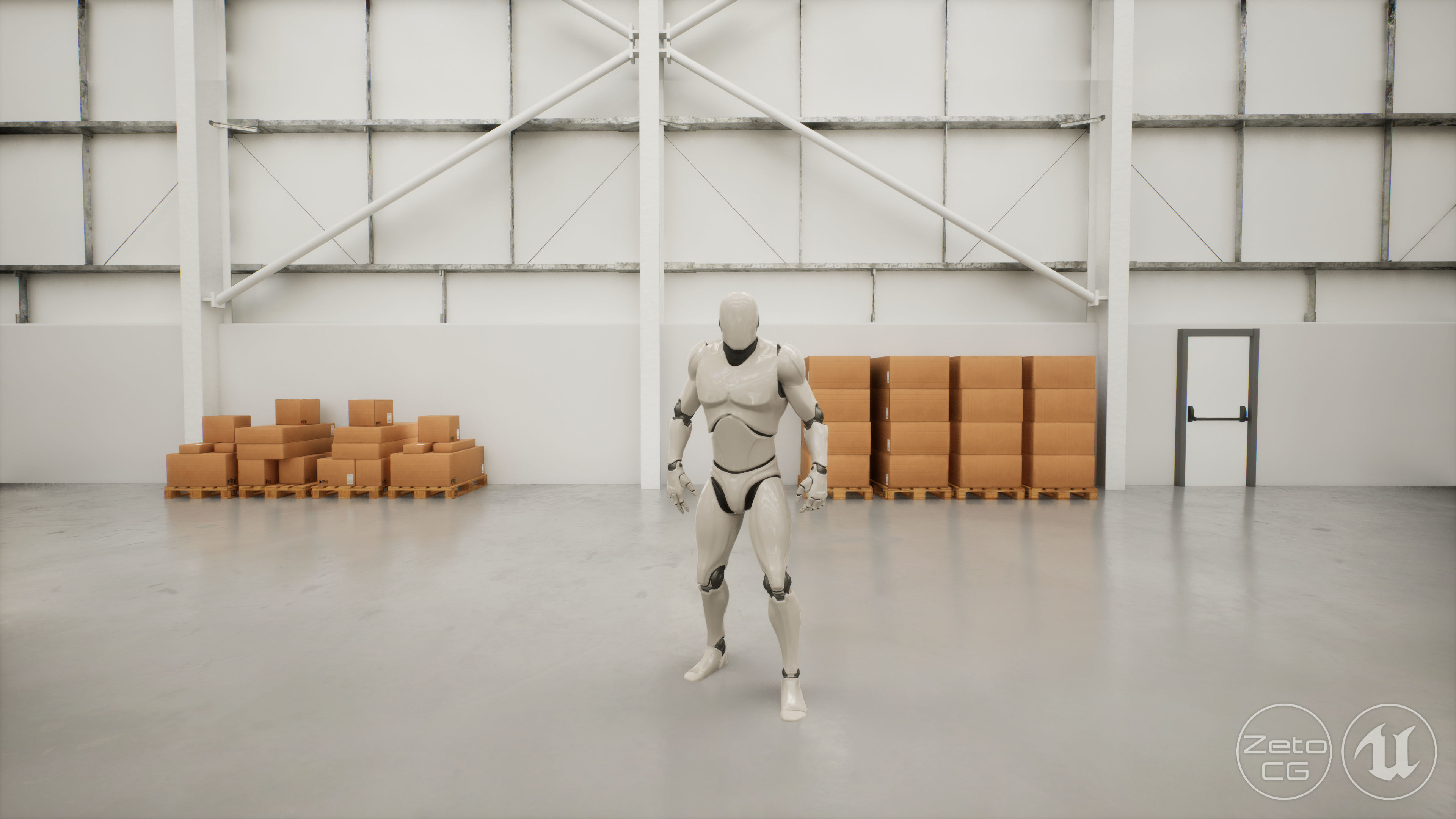 Industrial Warehouse Interior 11b - Textured - UE5 - Blender Low-poly 3D model_15