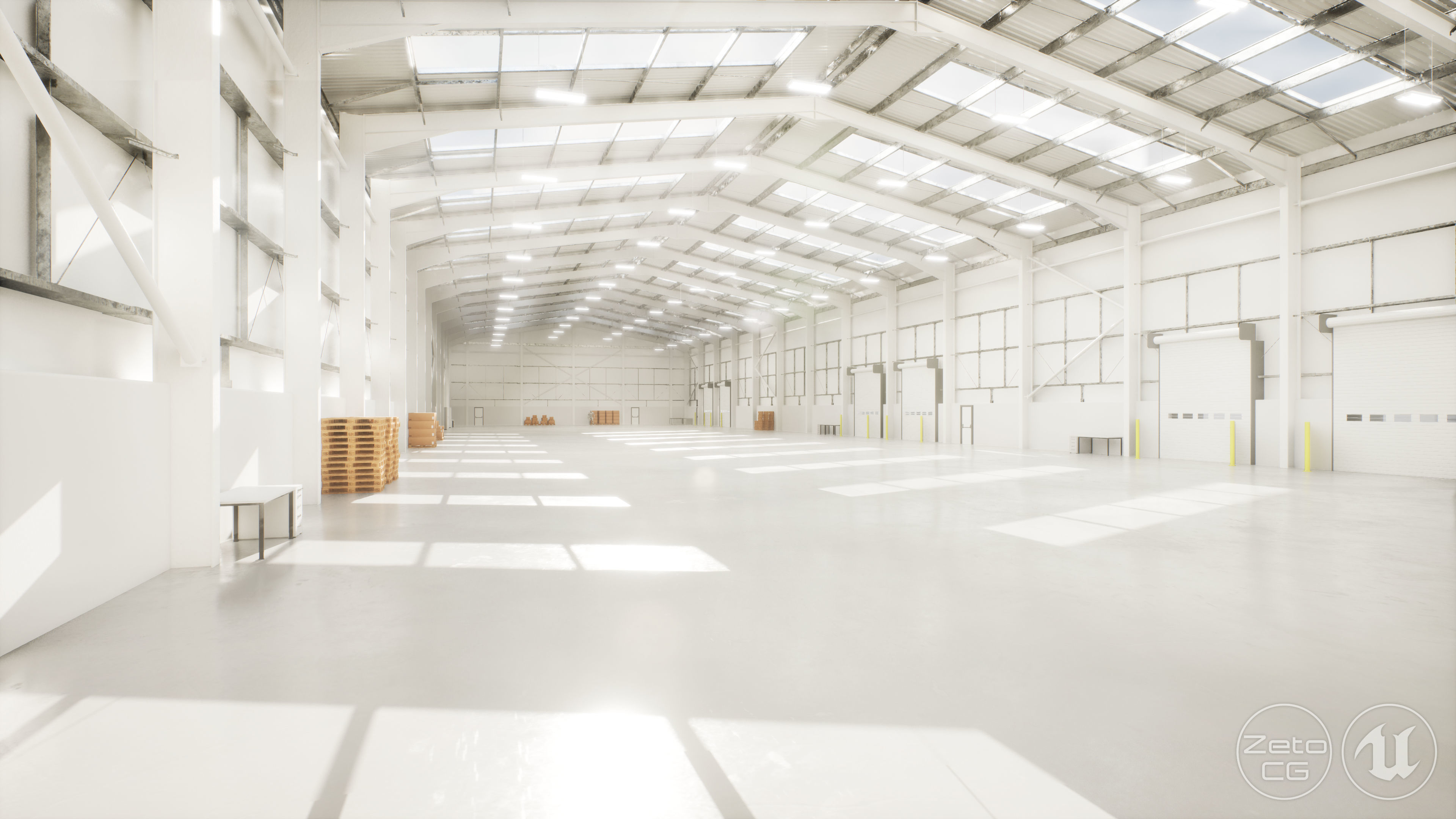Industrial Warehouse Interior 11b - Textured - UE5 - Blender Low-poly 3D model_11
