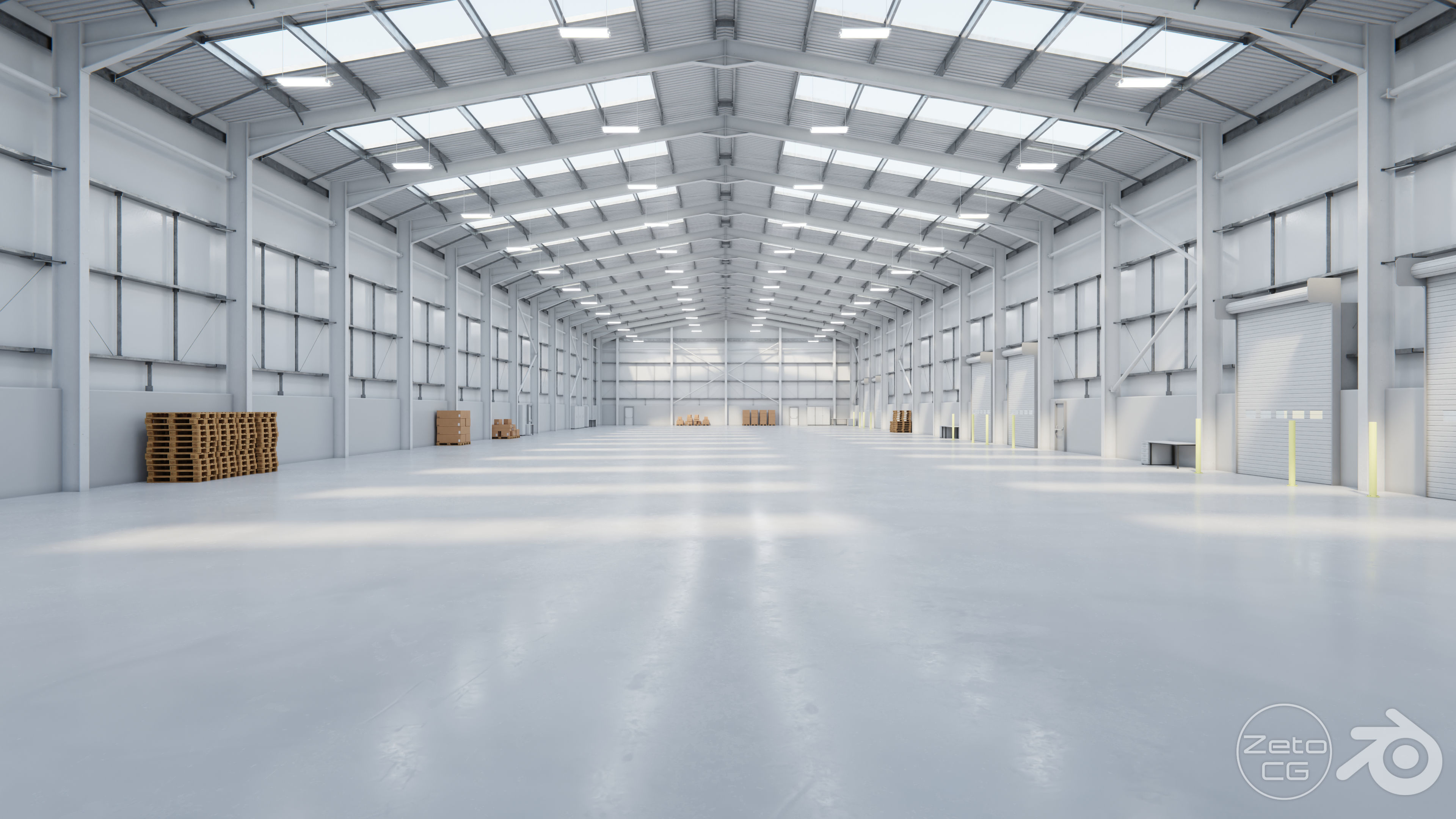 Industrial Warehouse Interior 11b - Textured - UE5 - Blender Low-poly 3D model_5
