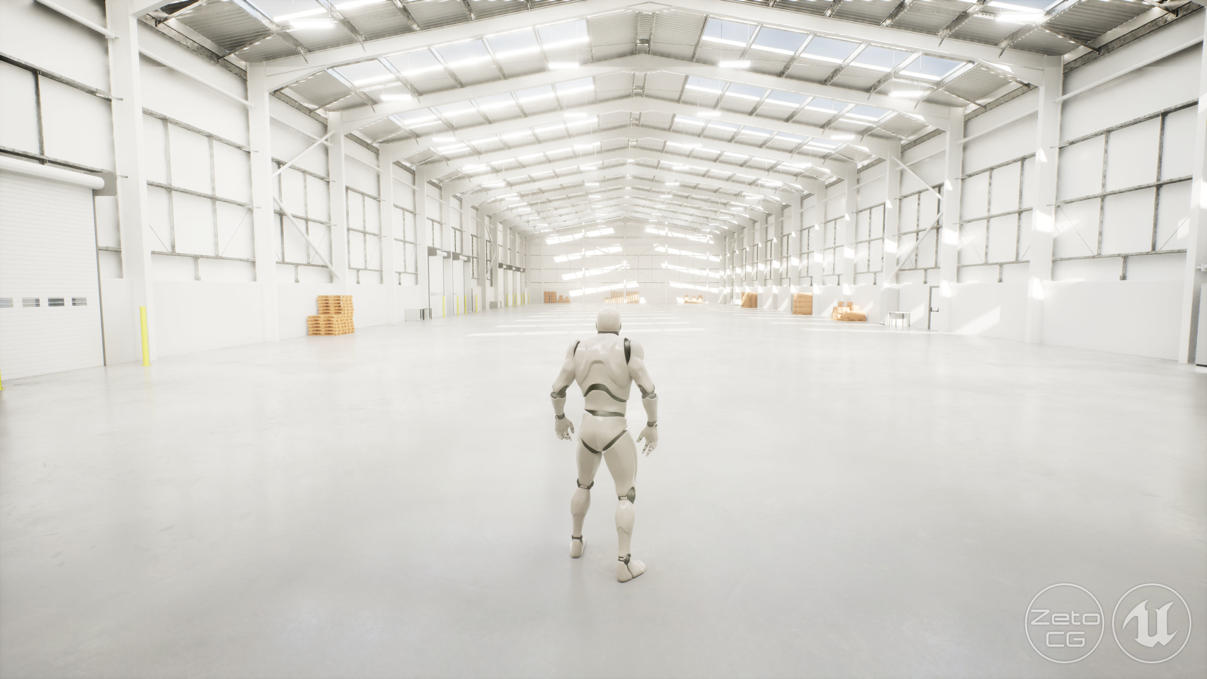 Industrial Warehouse Interior 11b - Textured - UE5 - Blender Low-poly 3D model_9