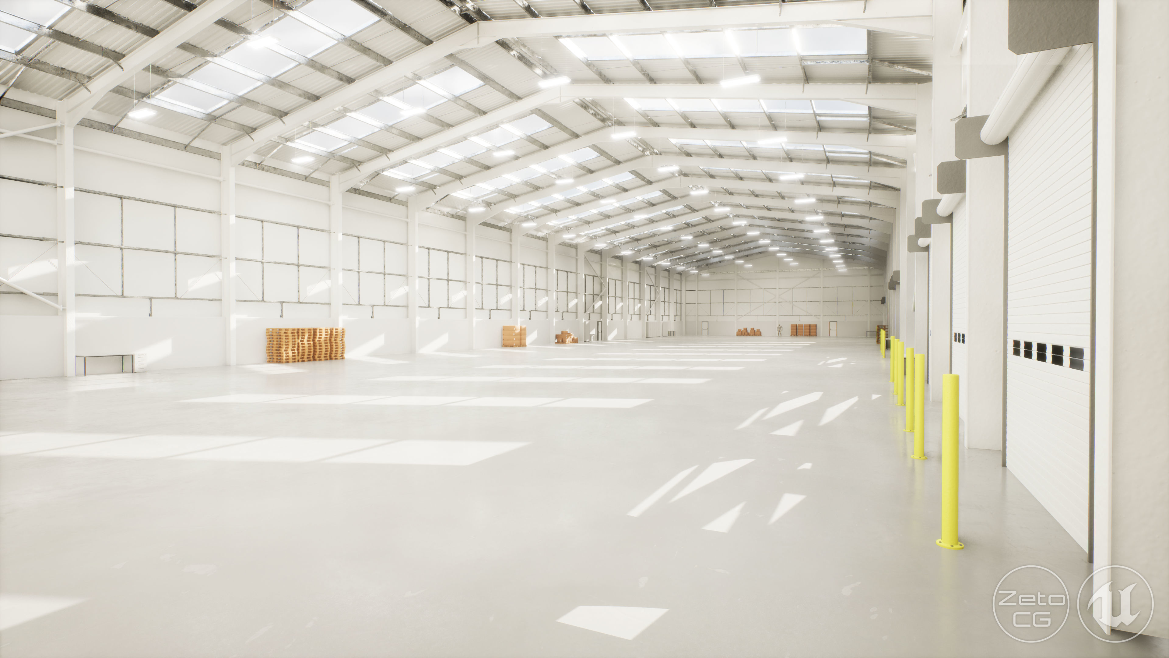 Industrial Warehouse Interior 11b - Textured - UE5 - Blender Low-poly 3D model_12