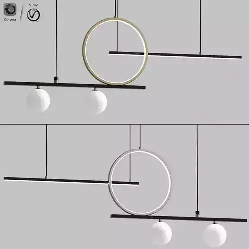 Minimalist Globes with LED Ring Kitchen Island Branch Chandelier