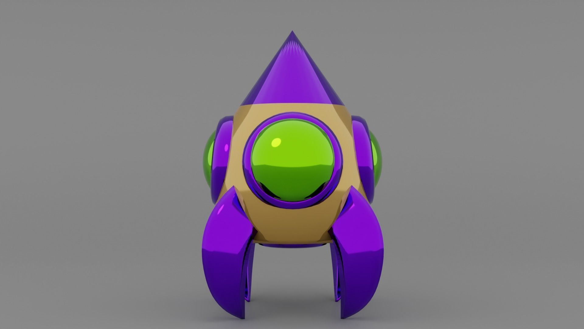 rocket spaceship Low-poly 3D model_2