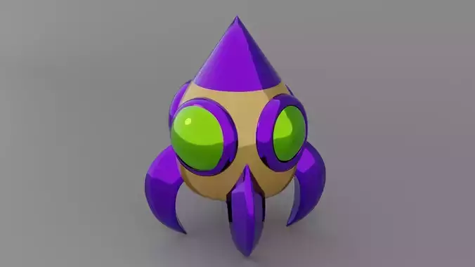 rocket spaceship  Low-poly 3D model