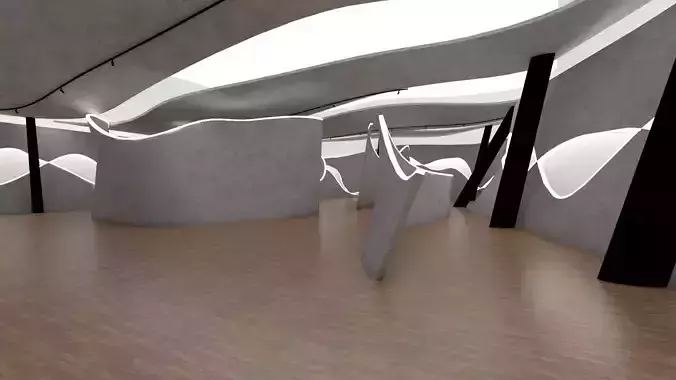 VR Galery waves baked 3D 