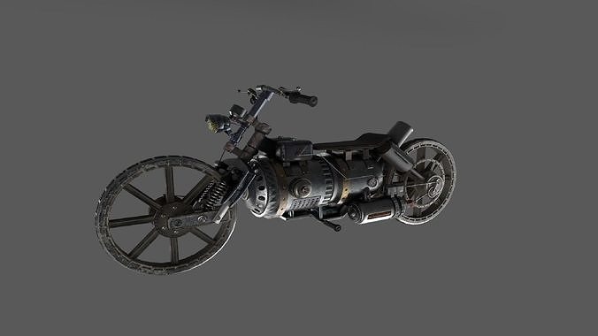 Stylized transport motorcycle PBR  Low-poly 3D model