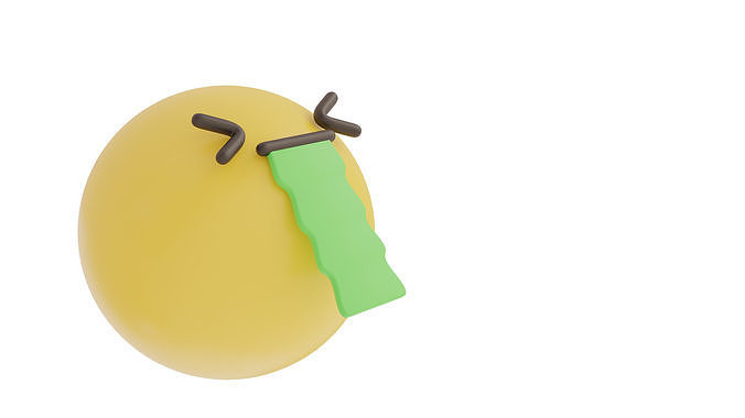 puking emoji 3D model