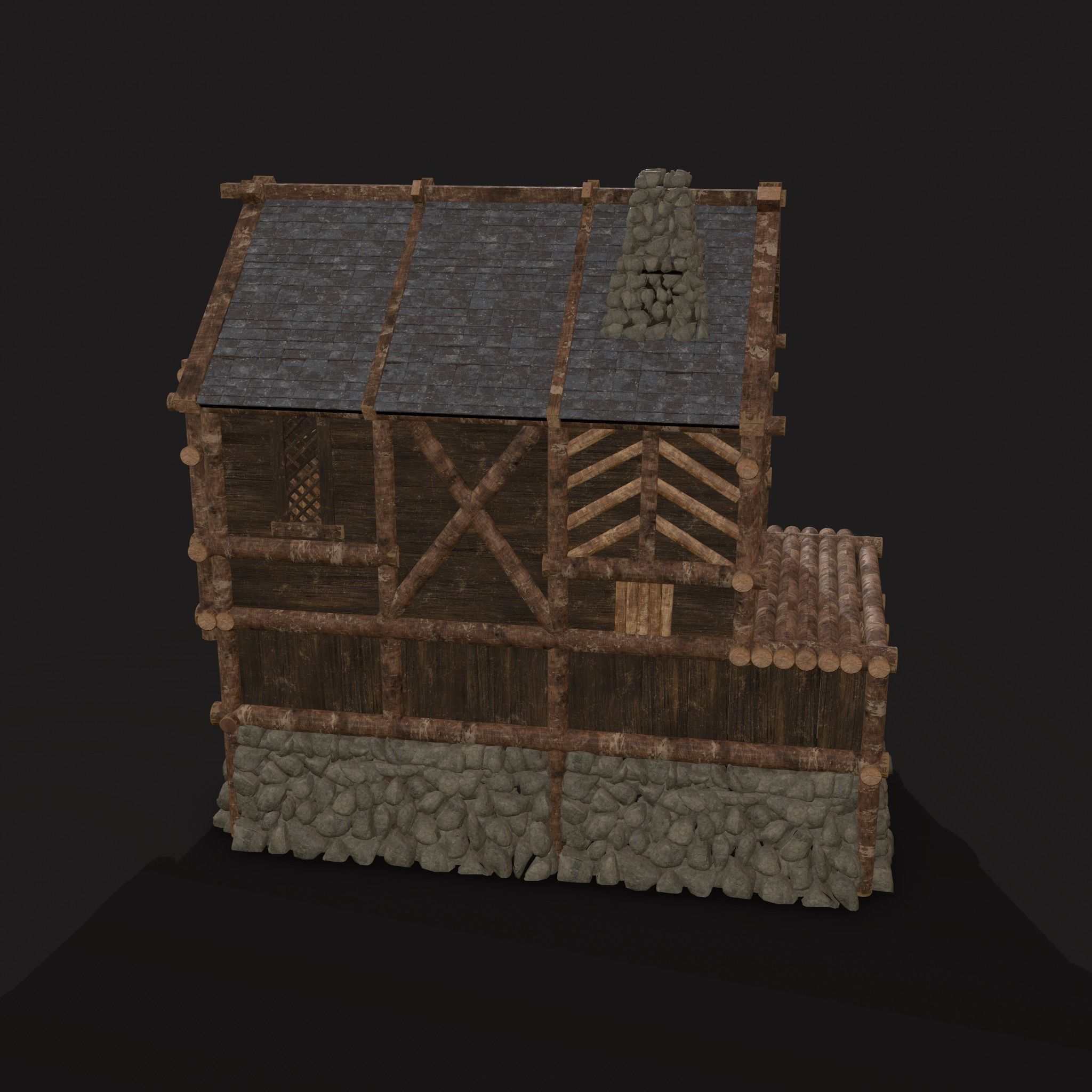 Medieval Wooden Cabins Collection of 8 _31