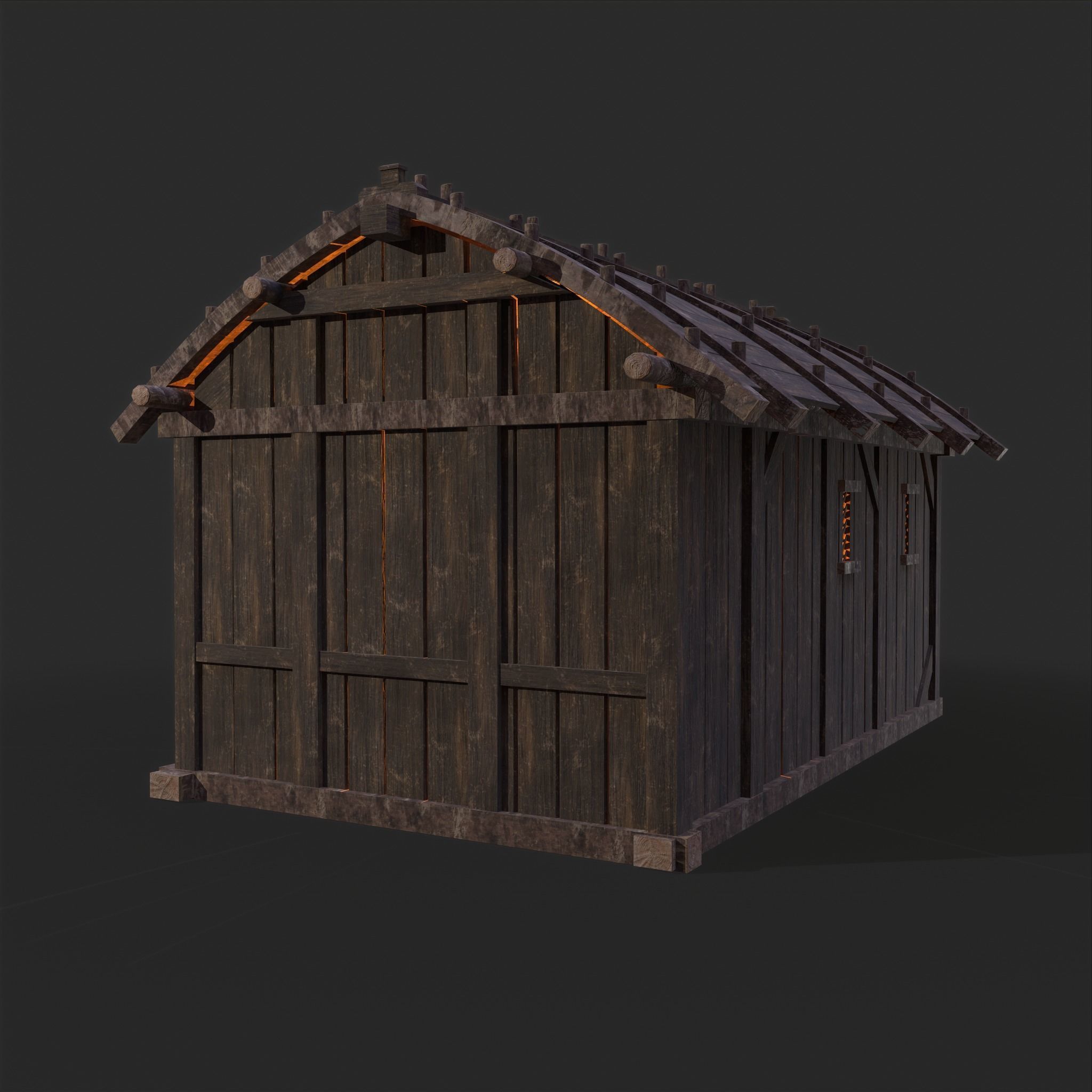 Medieval Wooden Cabins Collection of 8 _28