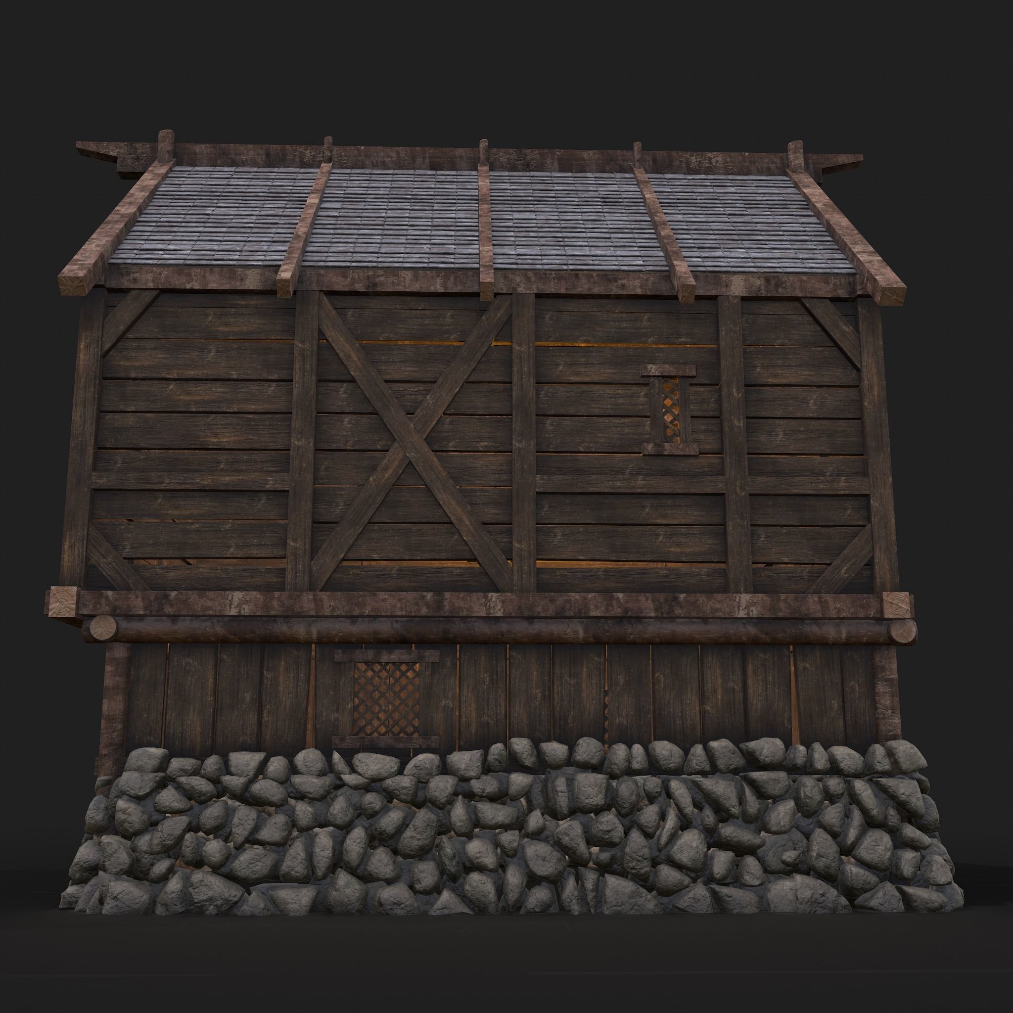 Medieval Wooden Cabins Collection of 8 _37