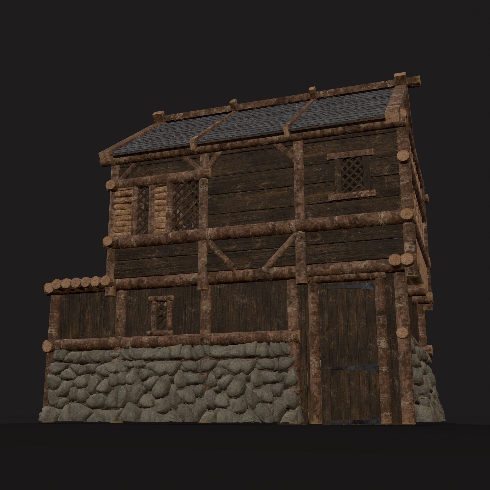 Medieval Wooden Cabins Collection of 8 _32