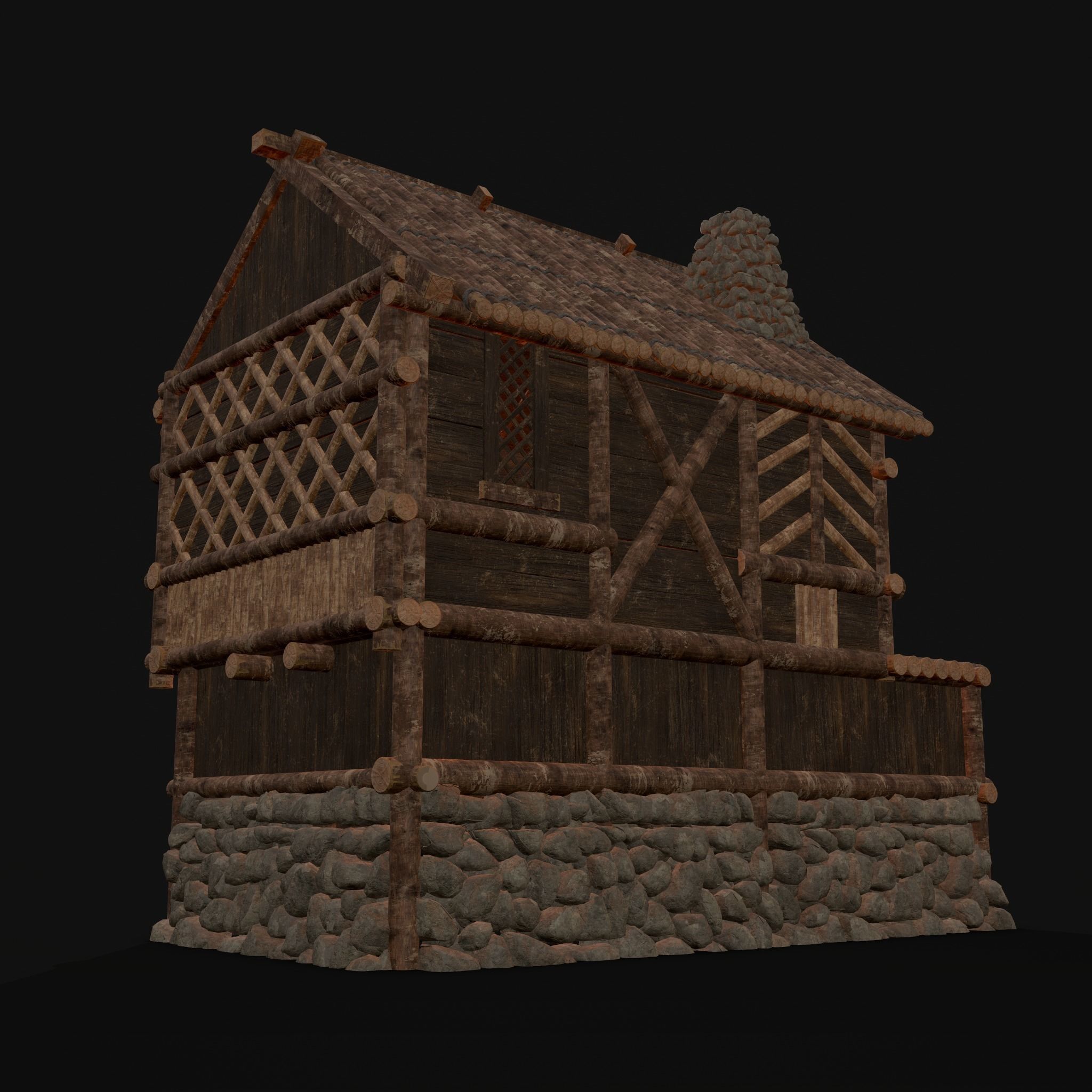 Medieval Wooden Cabins Collection of 8 _41