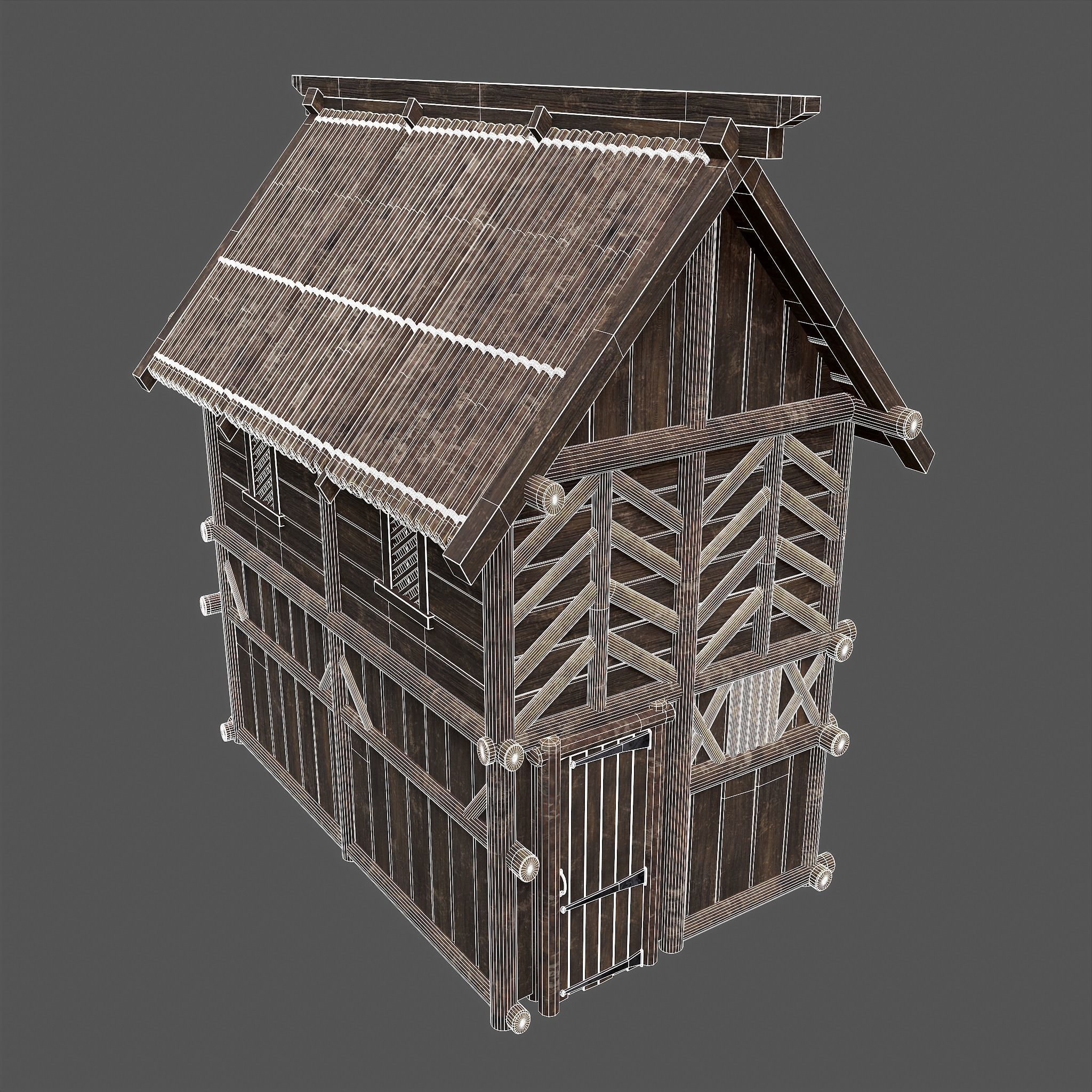 Medieval Wooden Cabins Collection of 8 _67