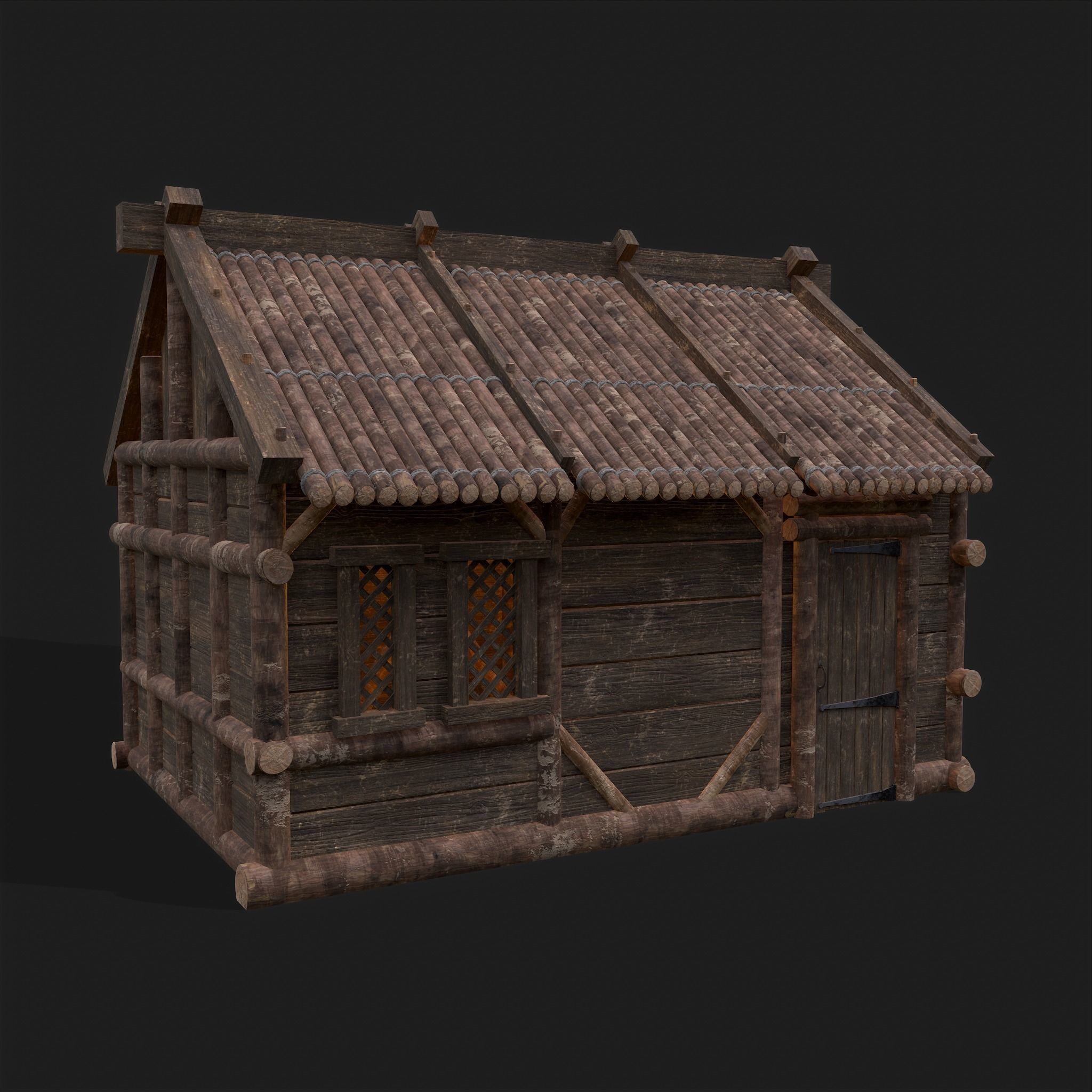 Medieval Wooden Cabins Collection of 8 _65