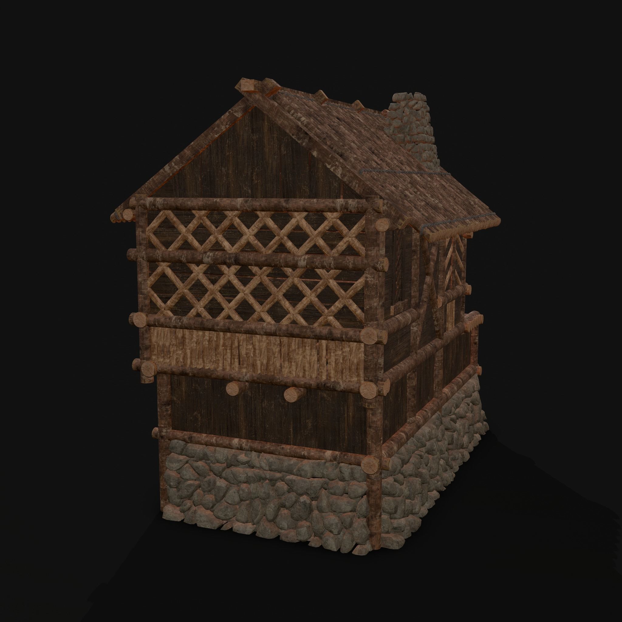 Medieval Wooden Cabins Collection of 8 _39